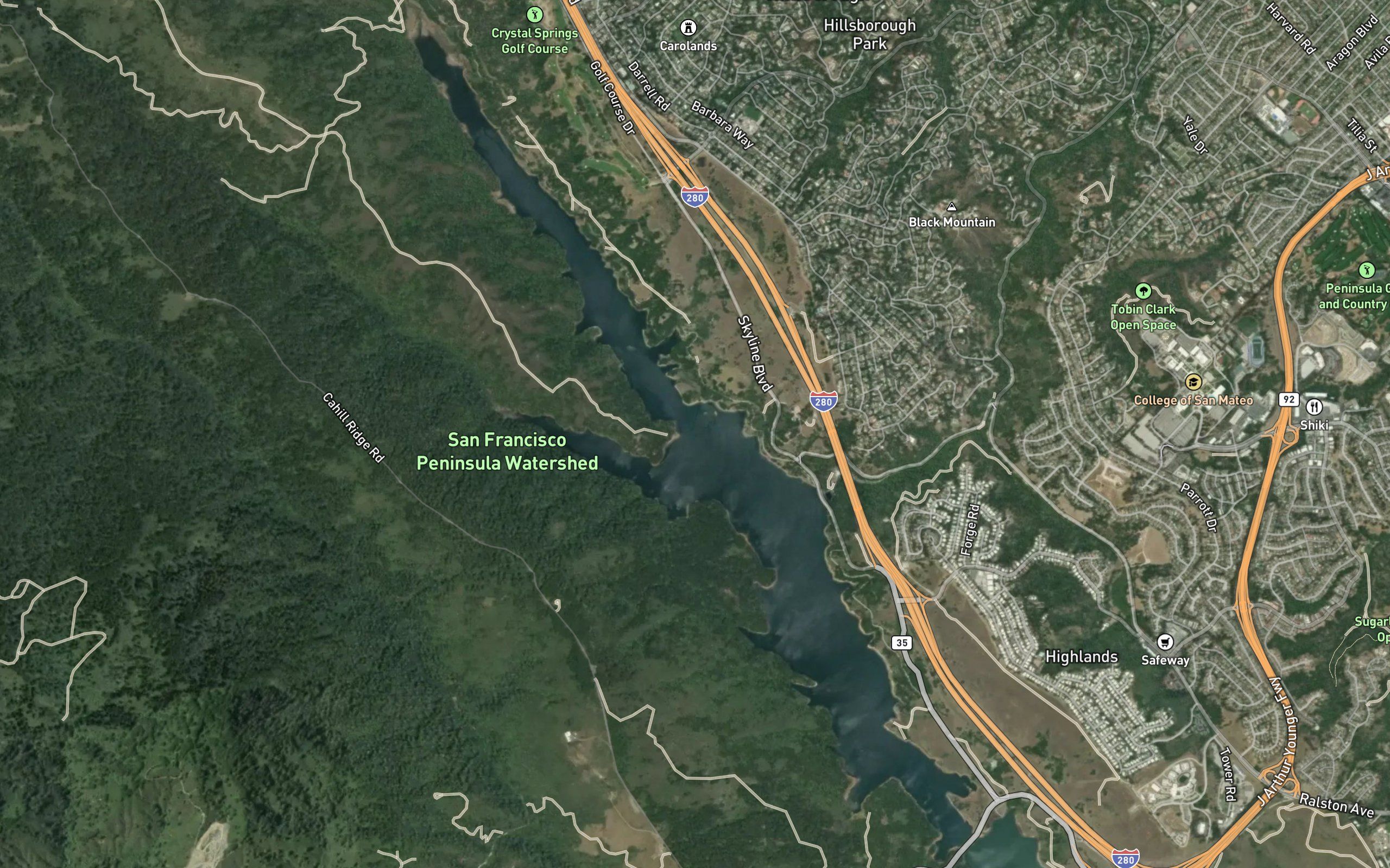 Lower Crystal Springs Reservoir