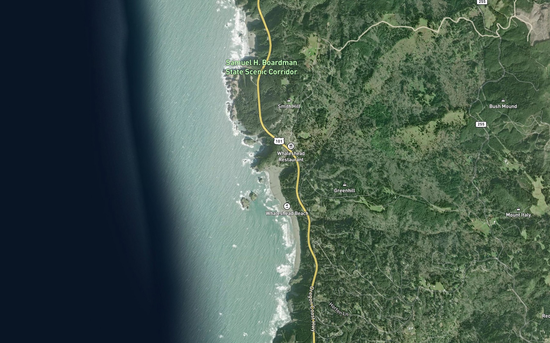 Satellite map of the Whalehead Creek