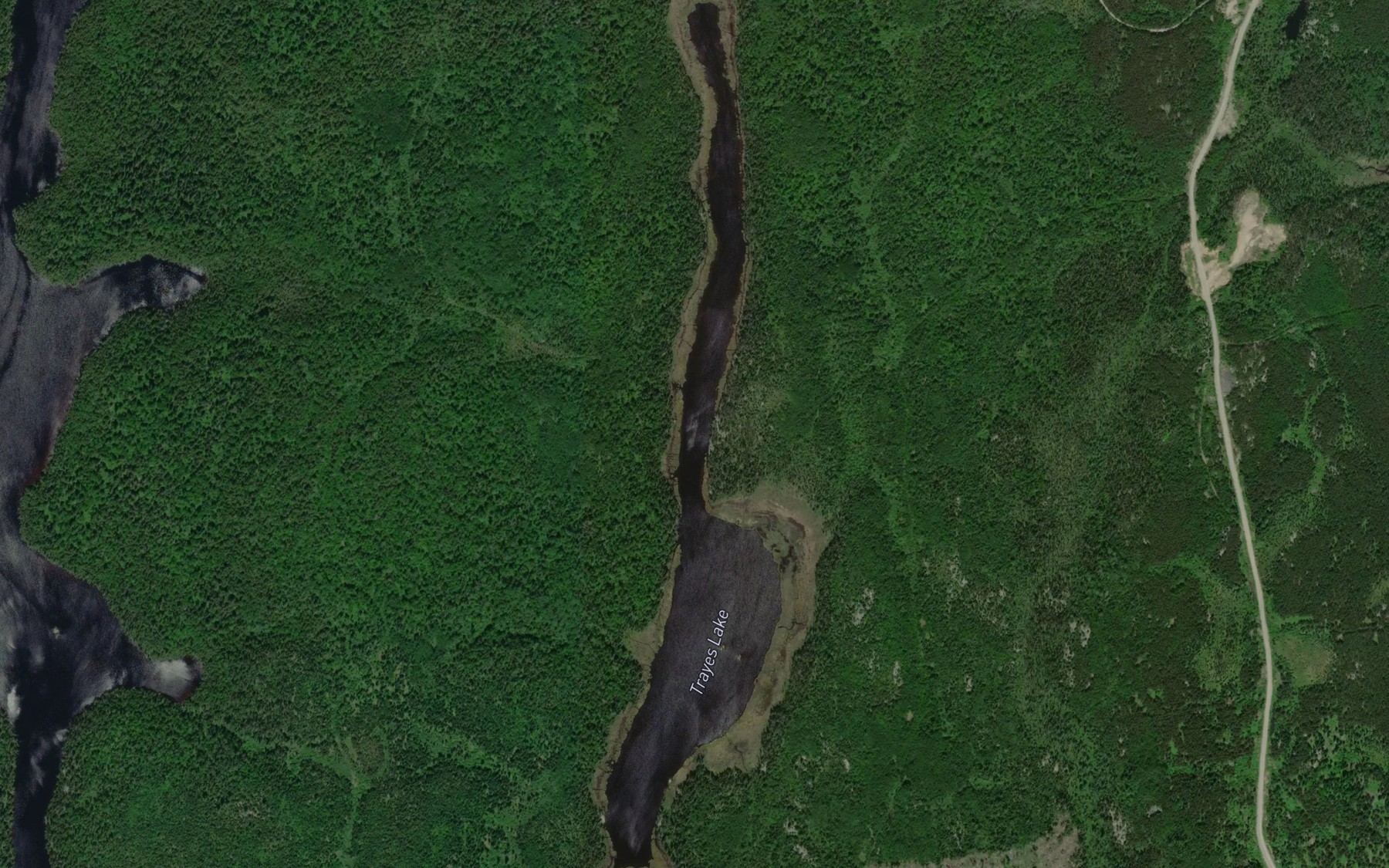 Satellite map of the Trayes Lake