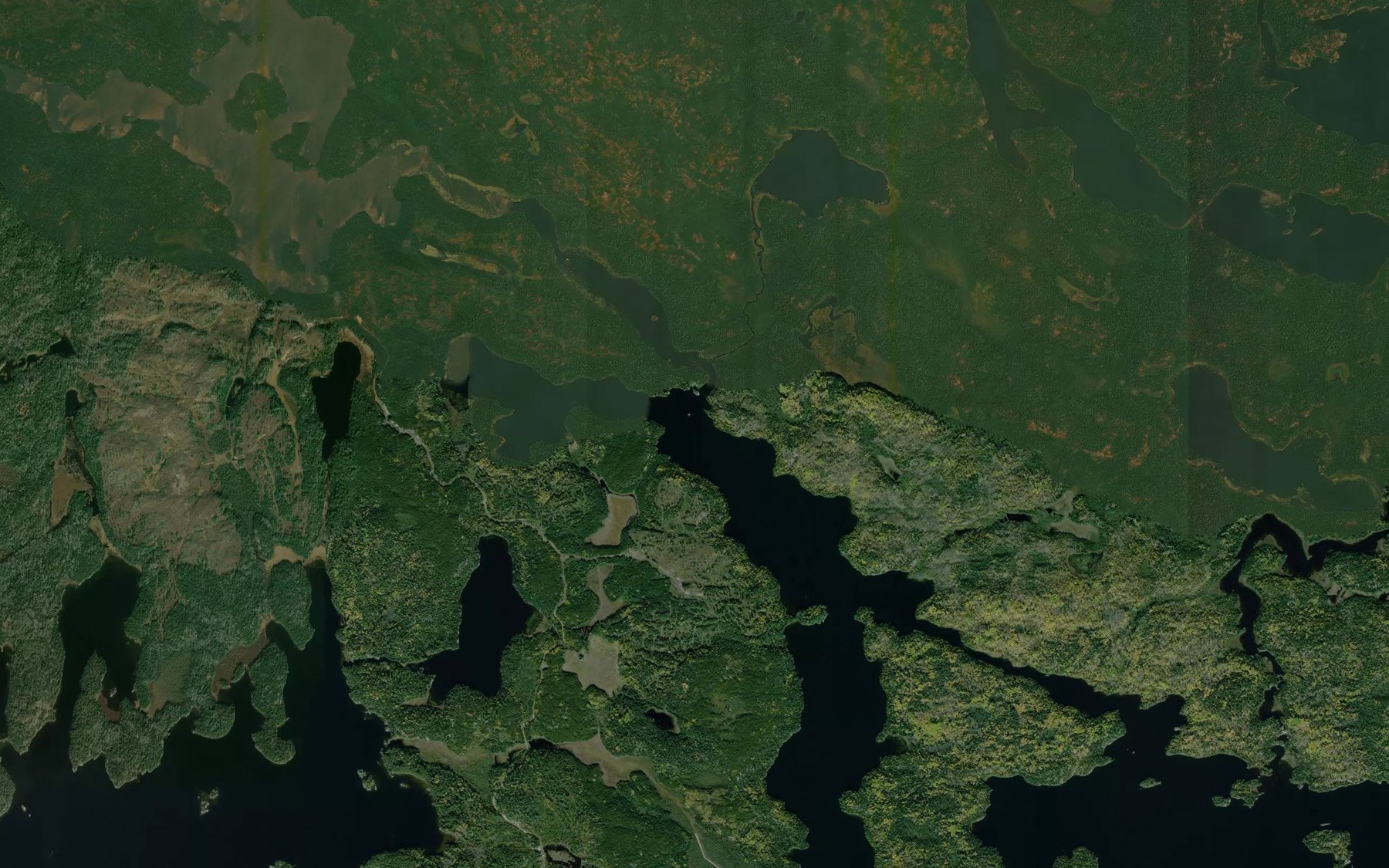 Satellite map of the Crackshot Lake