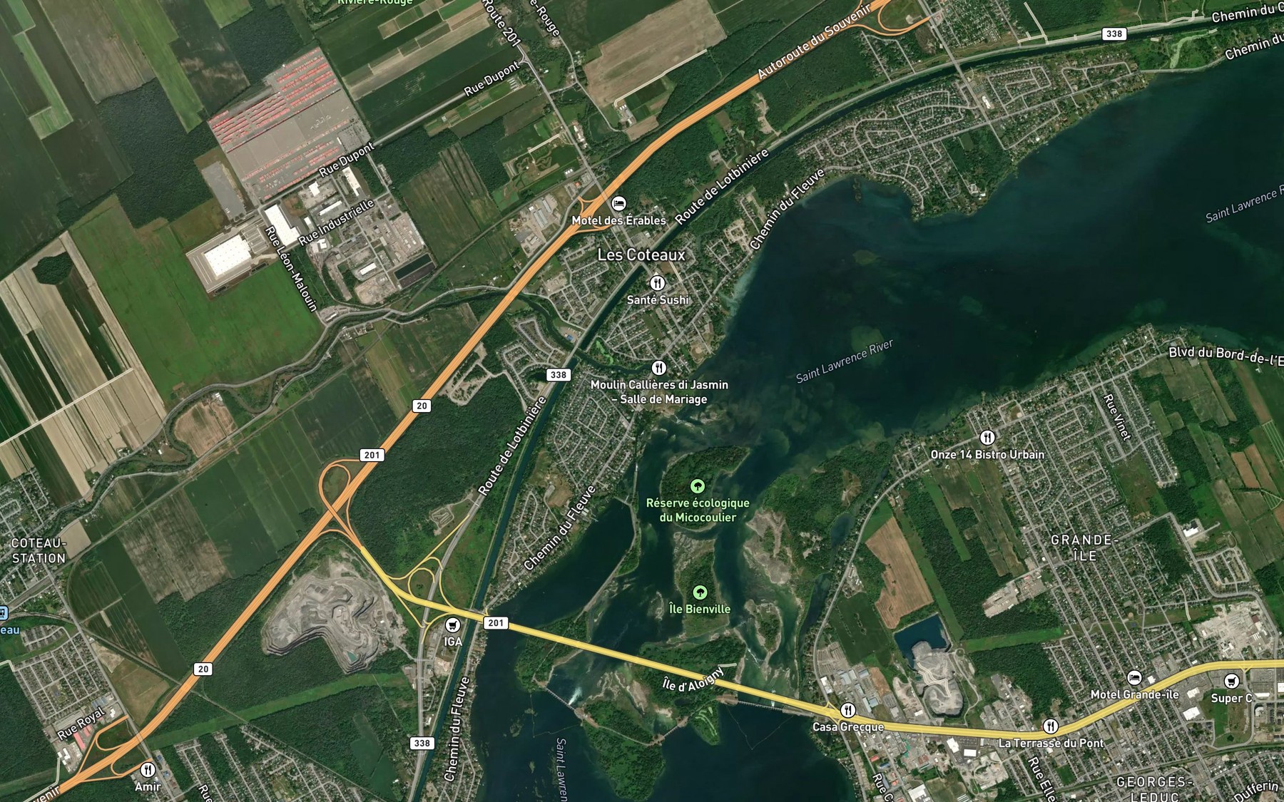 Satellite map of the Canal Beaudet