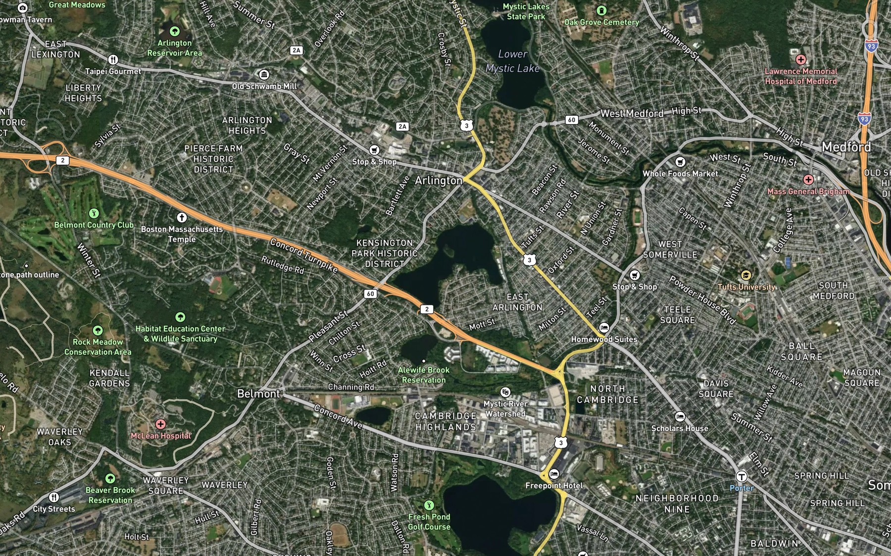 Satellite map of the Spot 4