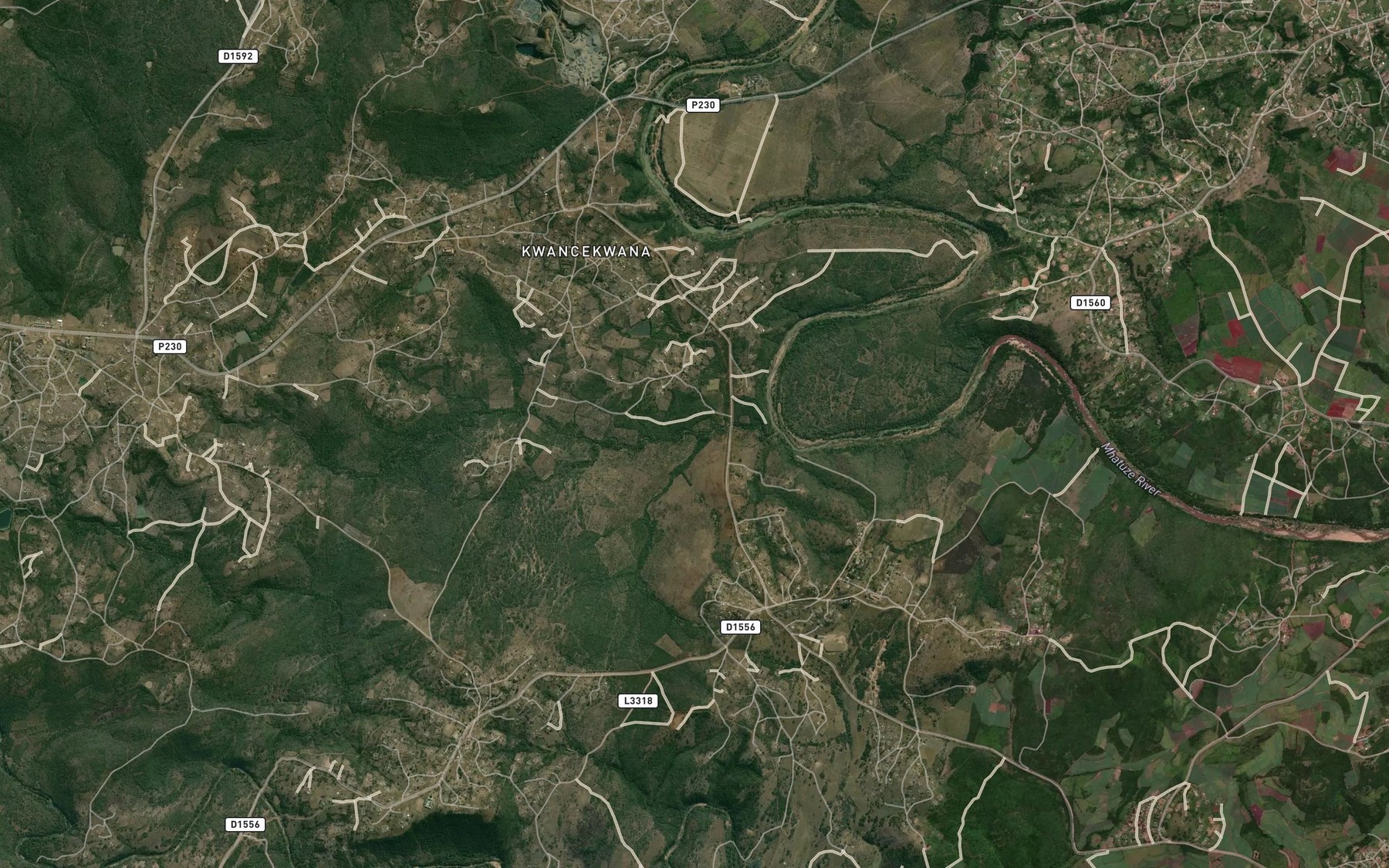 Satellite map of the Msunduzi