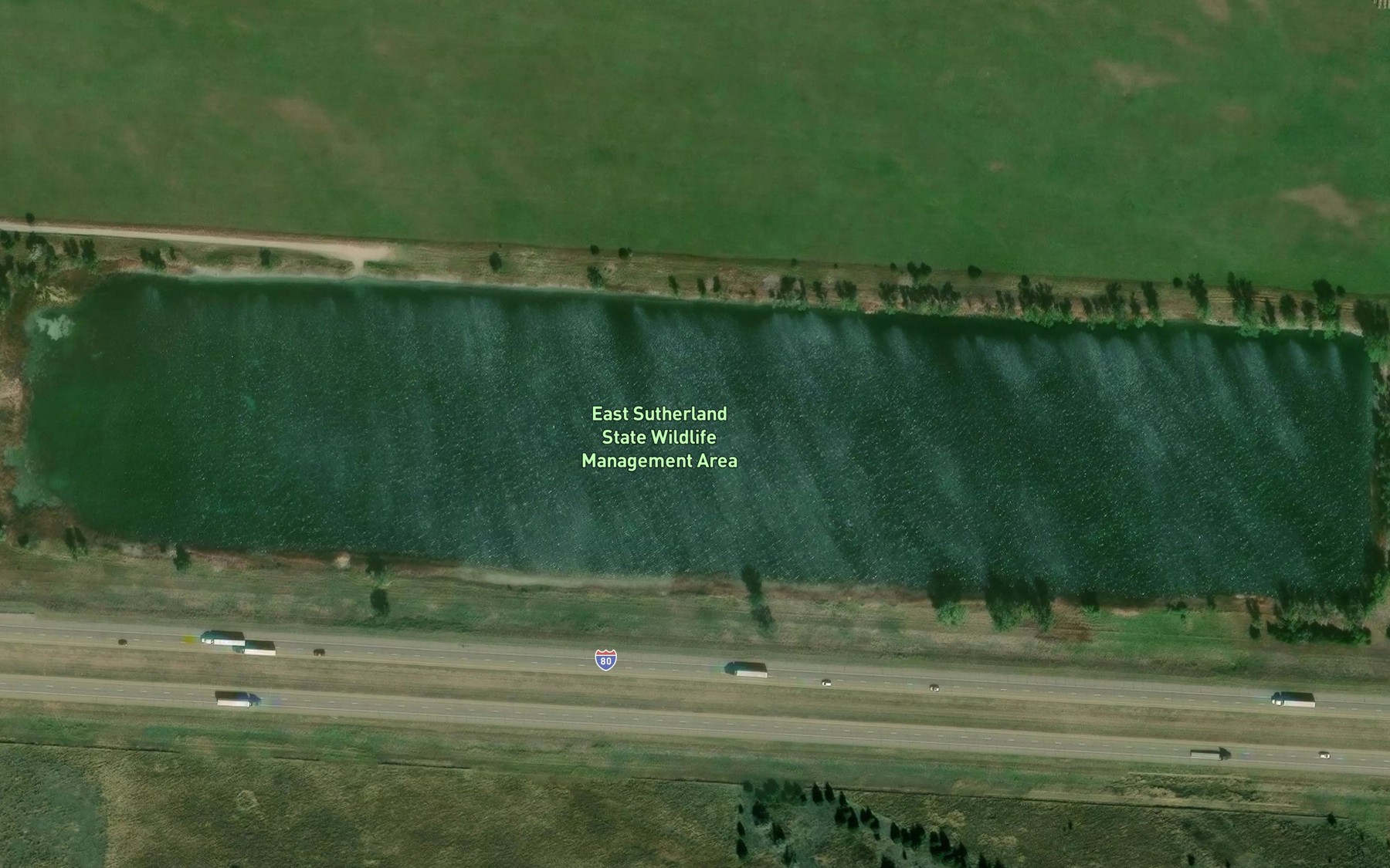 Satellite map of the East Sutherland Lake