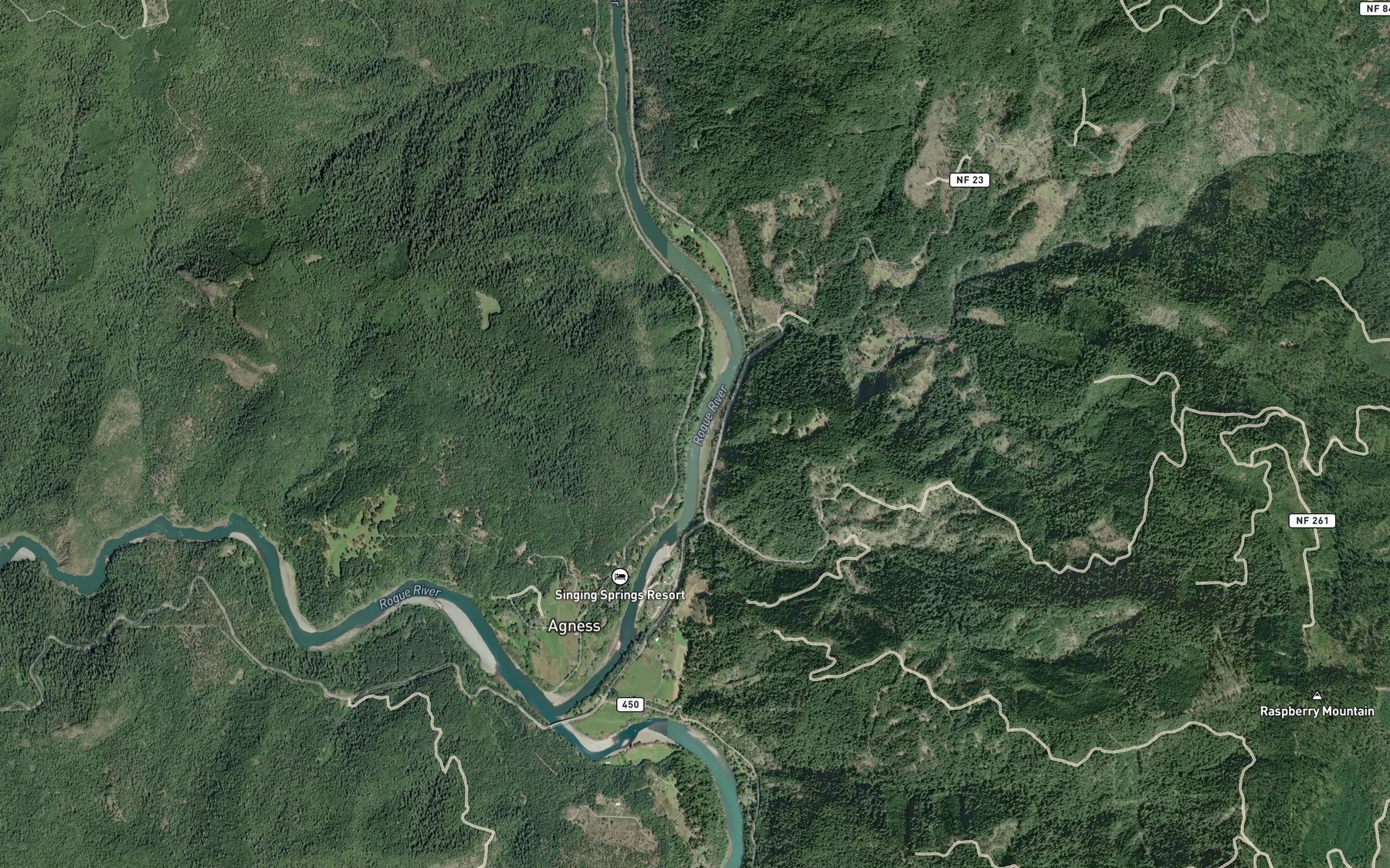 Satellite map of the Lower Shasta Costa Riffle
