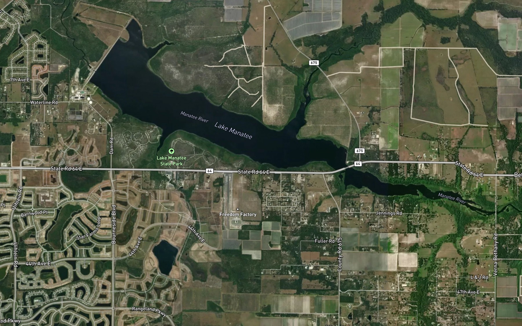 Satellite map of the Little Deep Branch