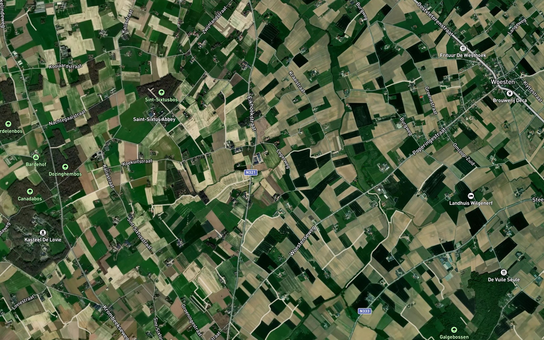 Satellite map of the Hollebeek