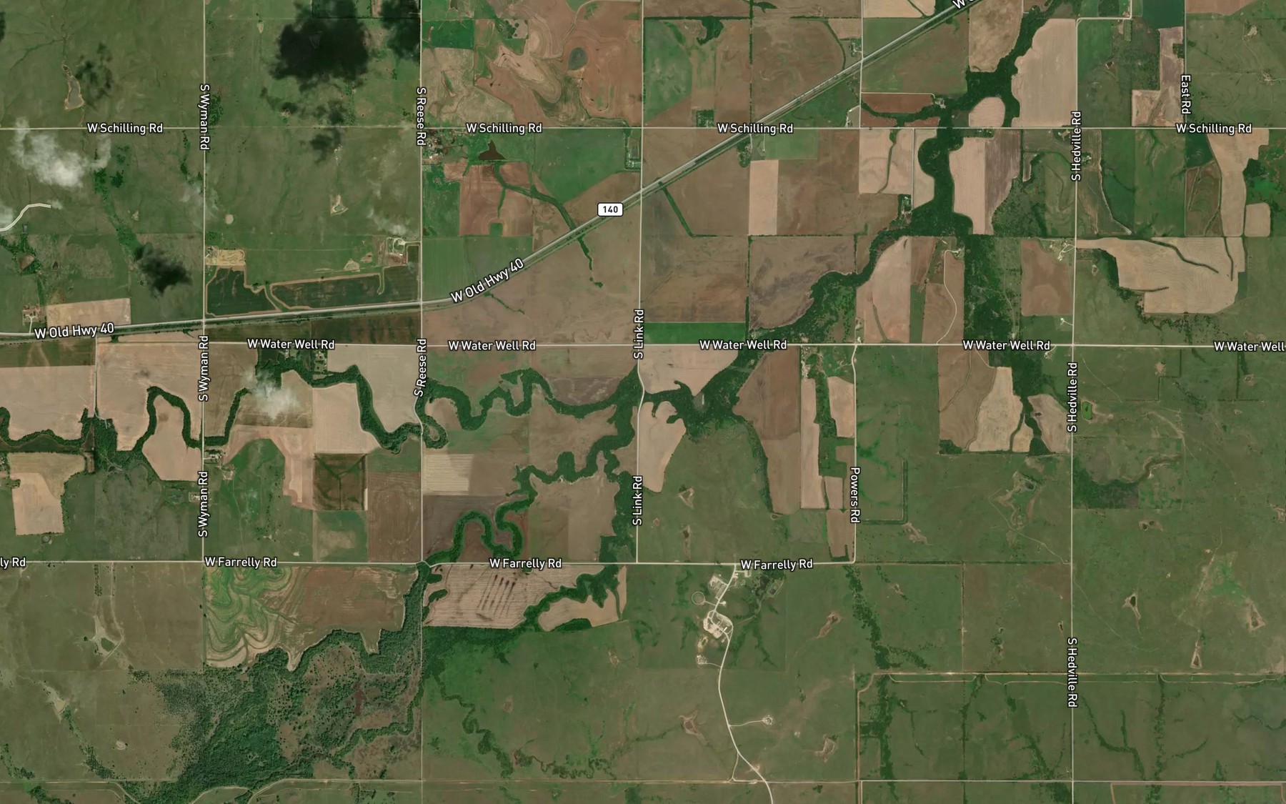 Satellite map of the West Spring Creek