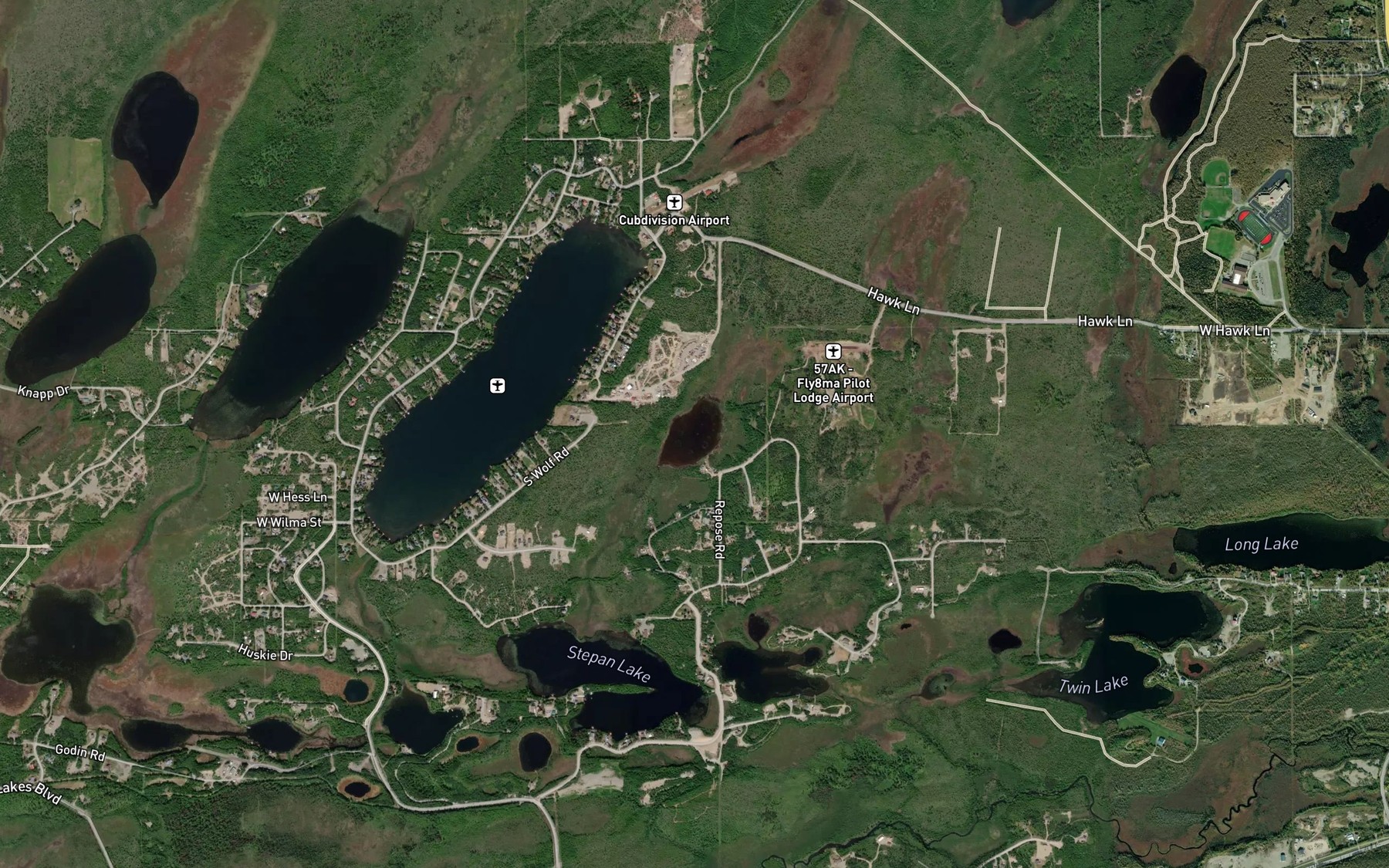 Satellite map of the Pup Lake