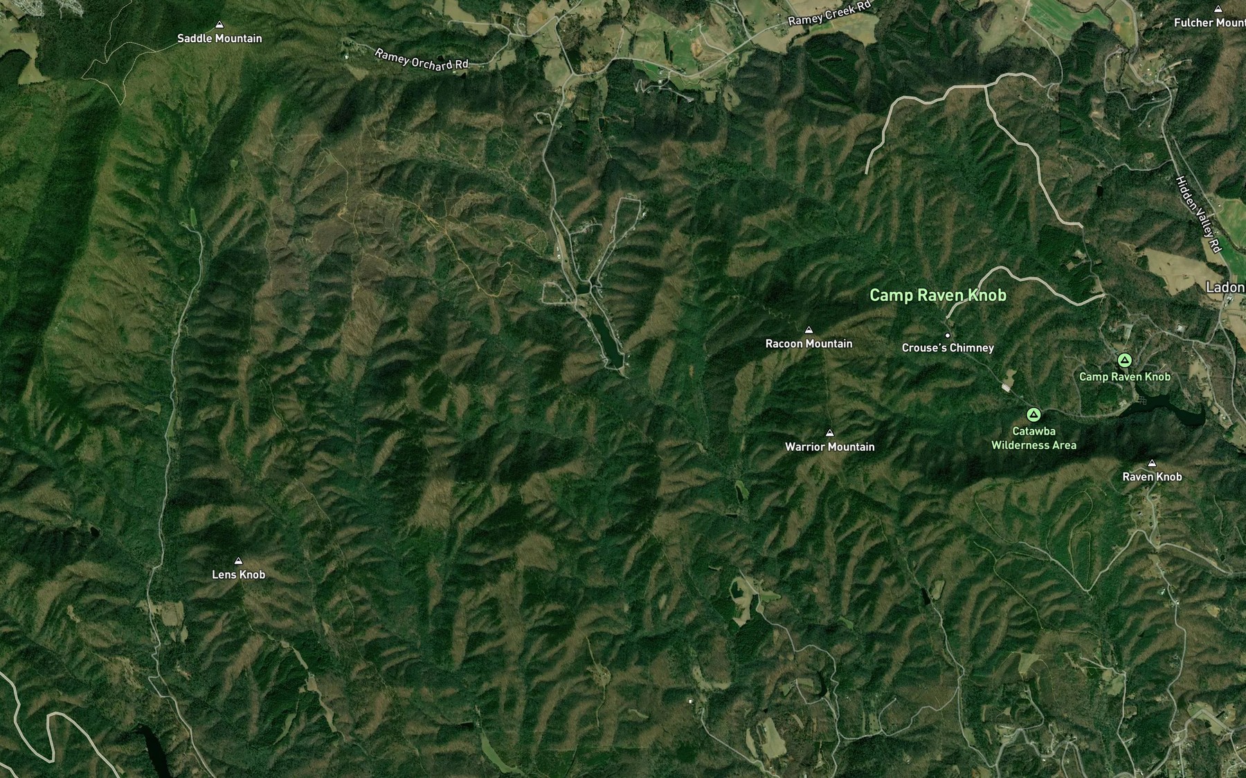 Satellite map of the Low Gap Wildlife Pond