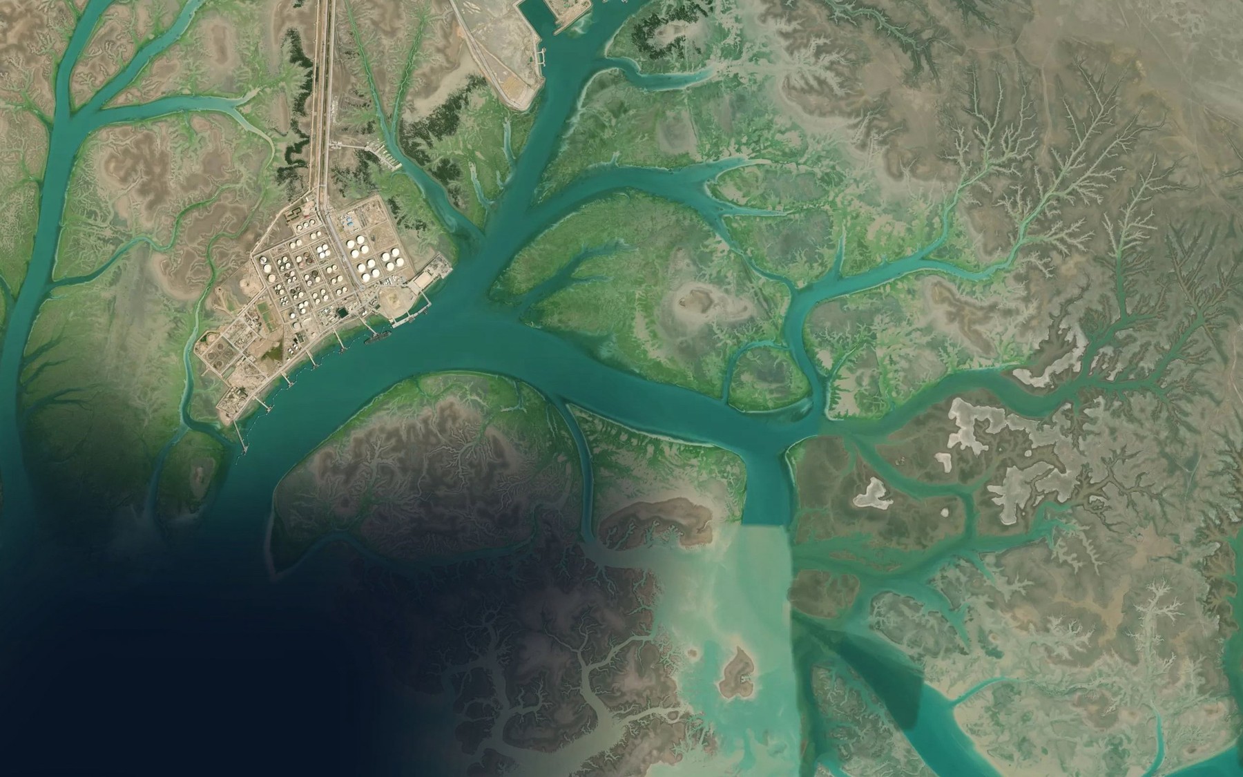 Satellite map of the Khowr-e Ghazaleh