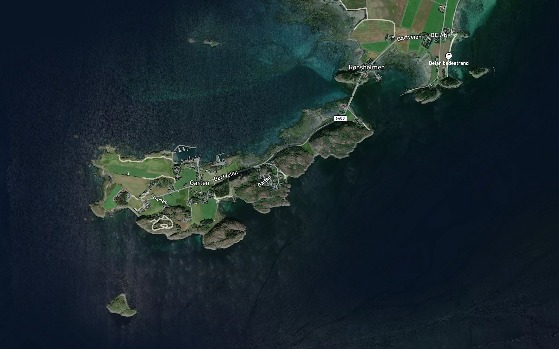 Satellite map of the Breivika