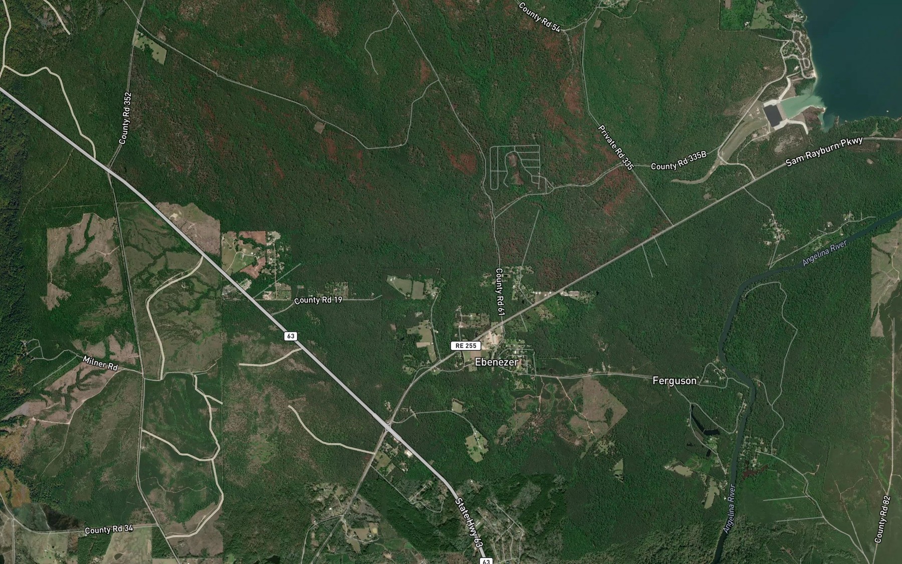 Satellite map of the Buck Branch