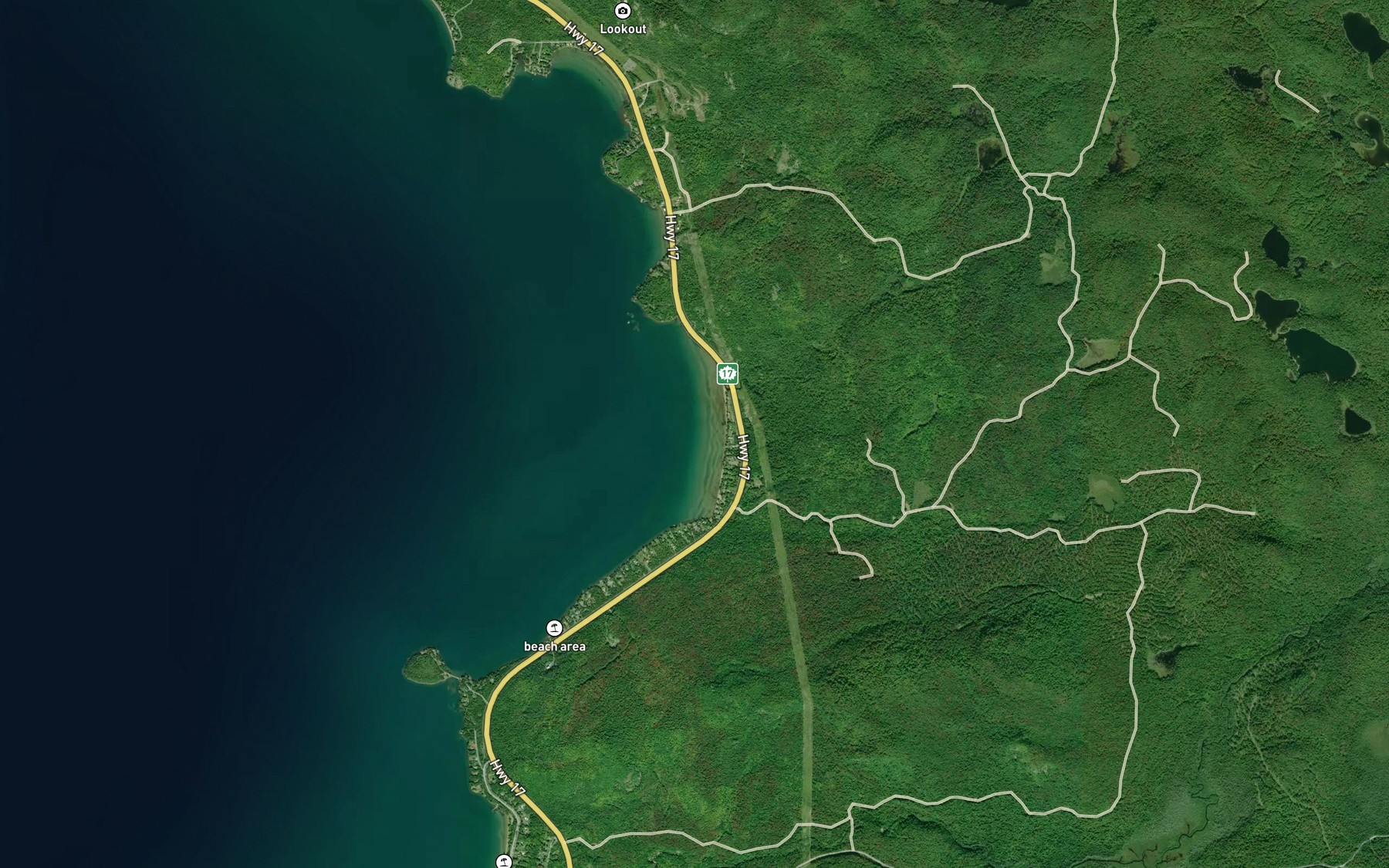 Satellite map of the Old Mill Bay