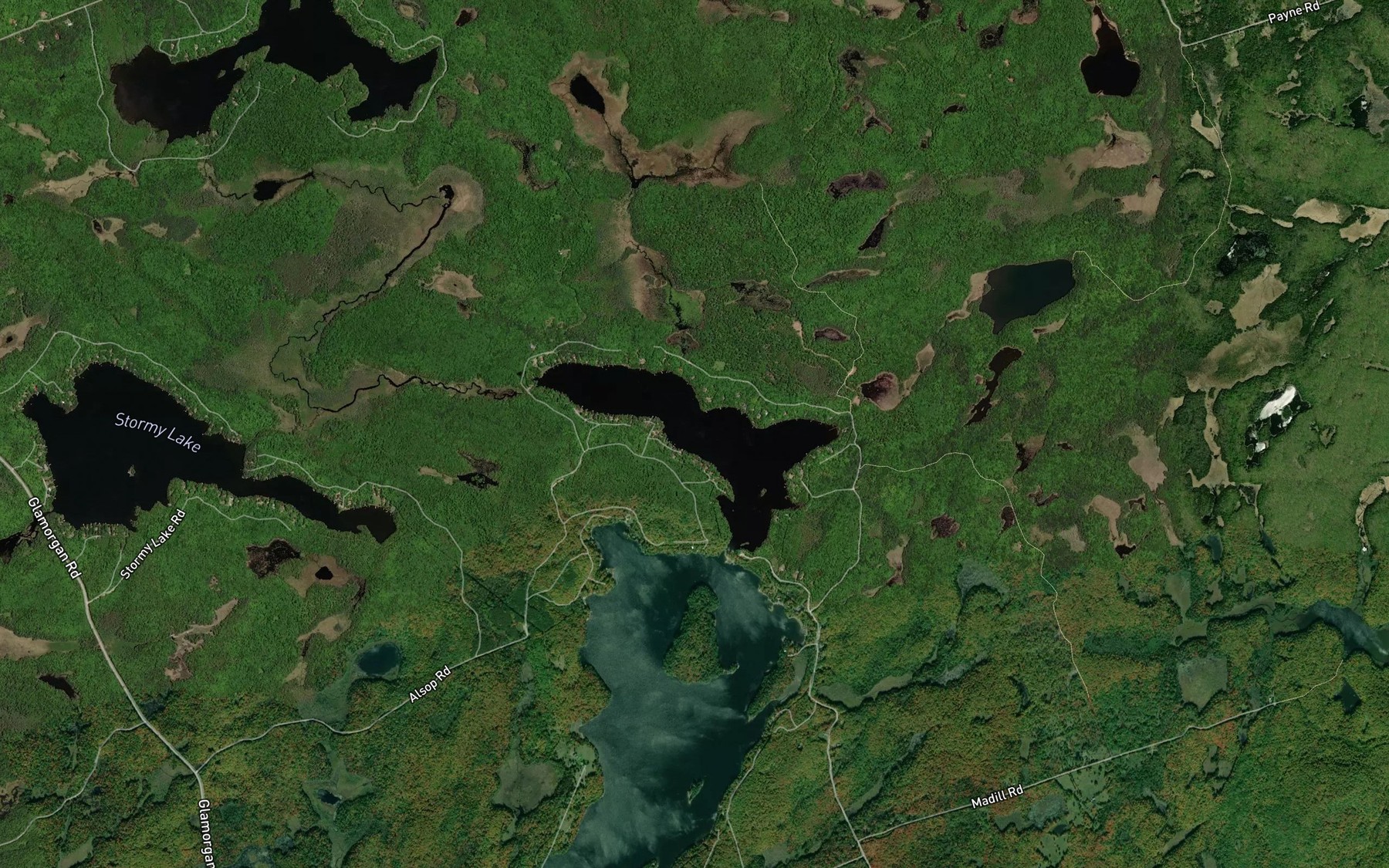 Satellite map of the Little Glamor Lake