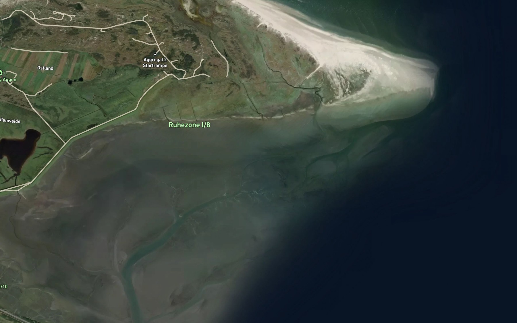 Satellite map of the Borkumer Wattfahrwasser