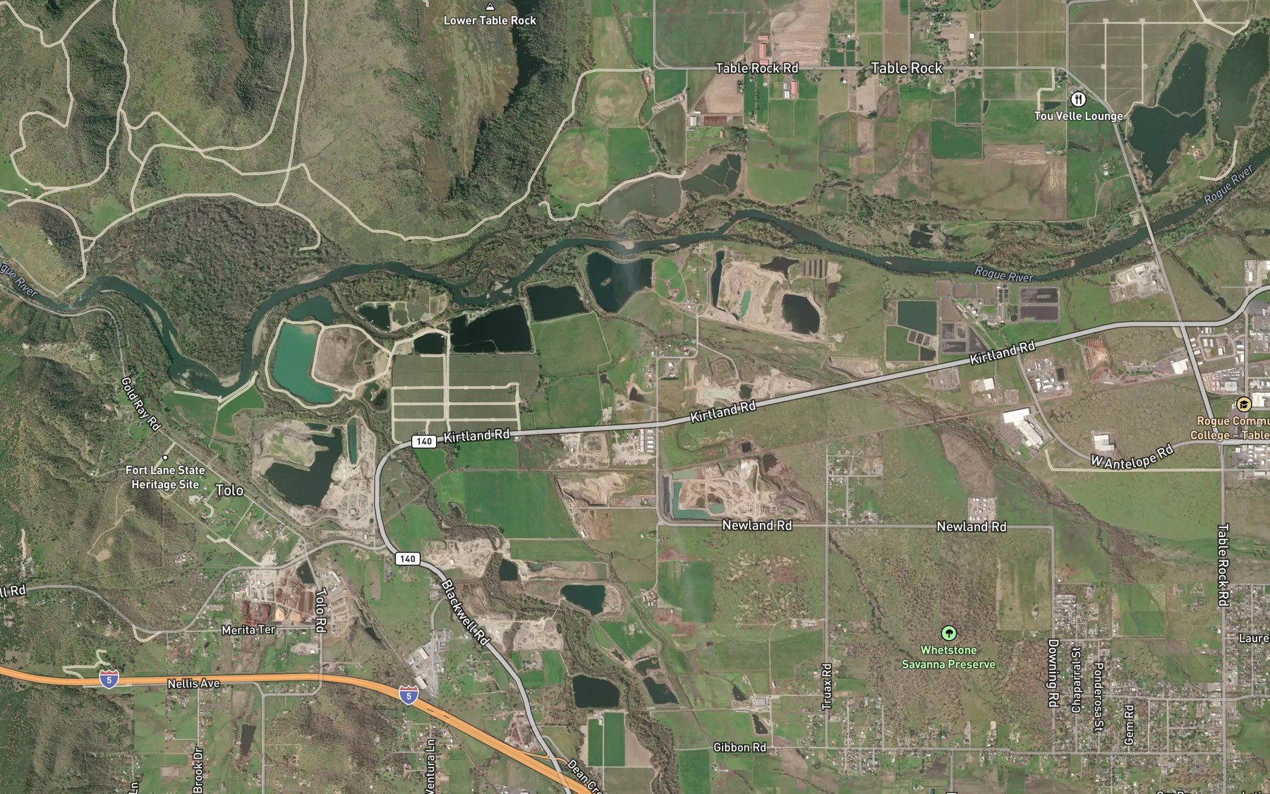 Satellite map of the Martin Reservoir