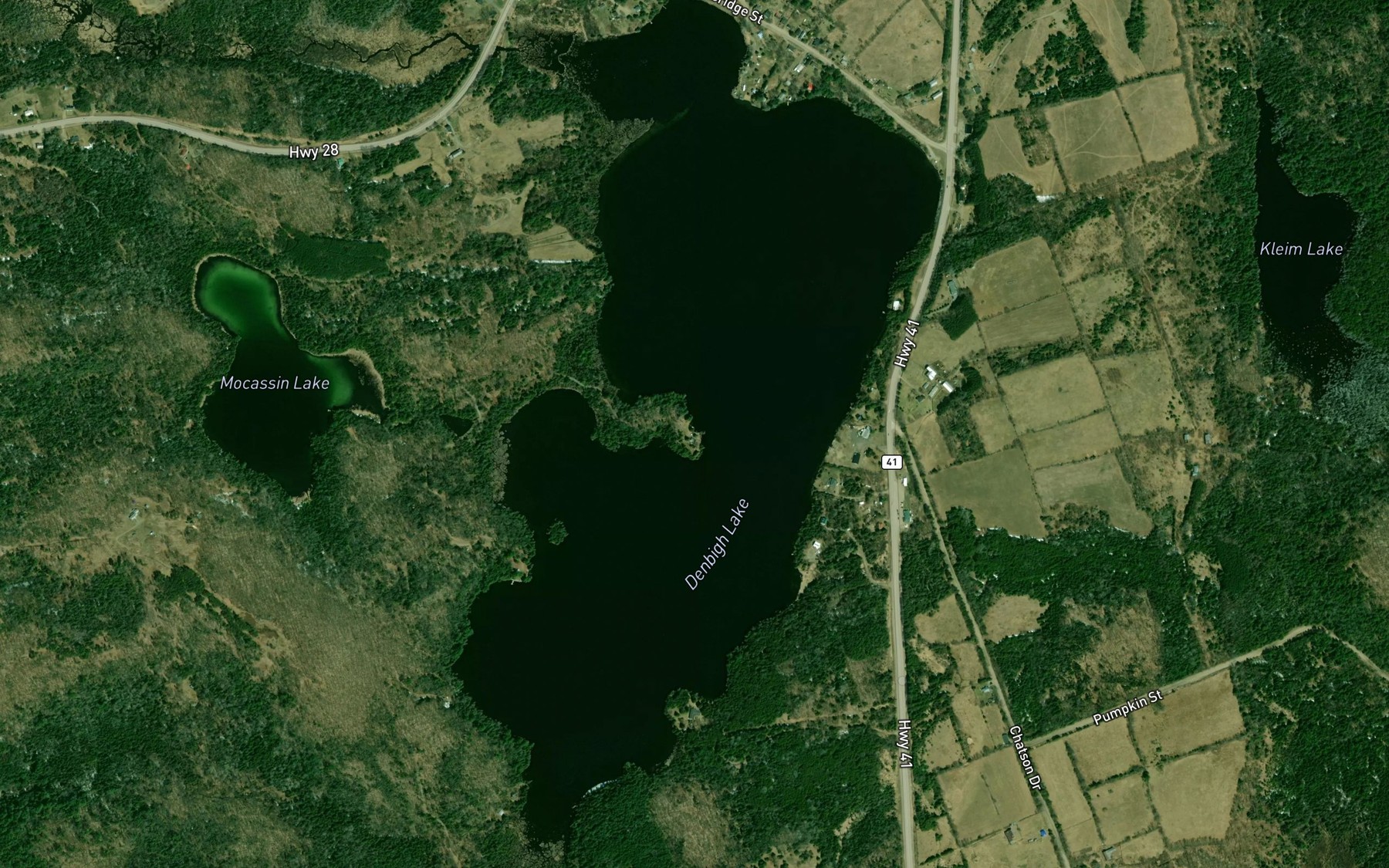 Satellite map of the Denbigh Lake