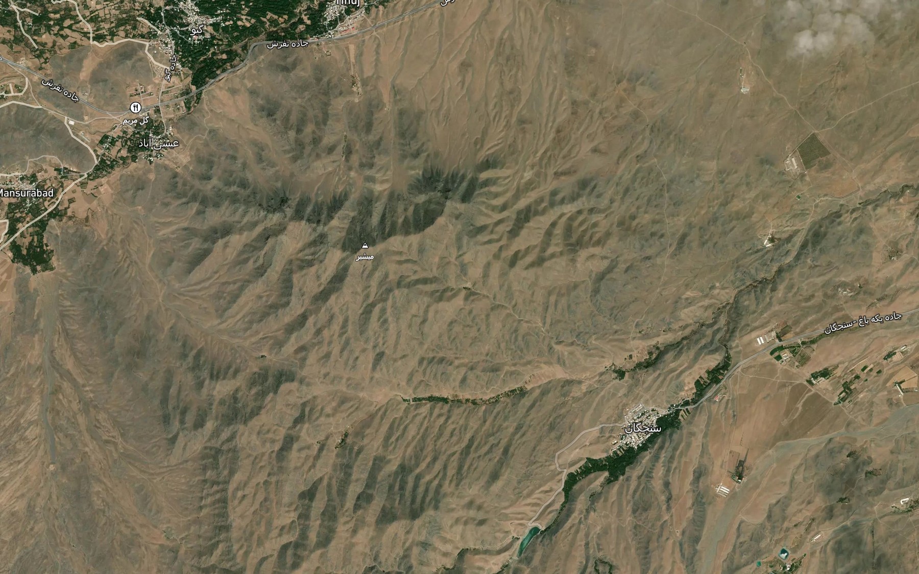 Satellite map of the Cheshmeh-ye Mey Shir