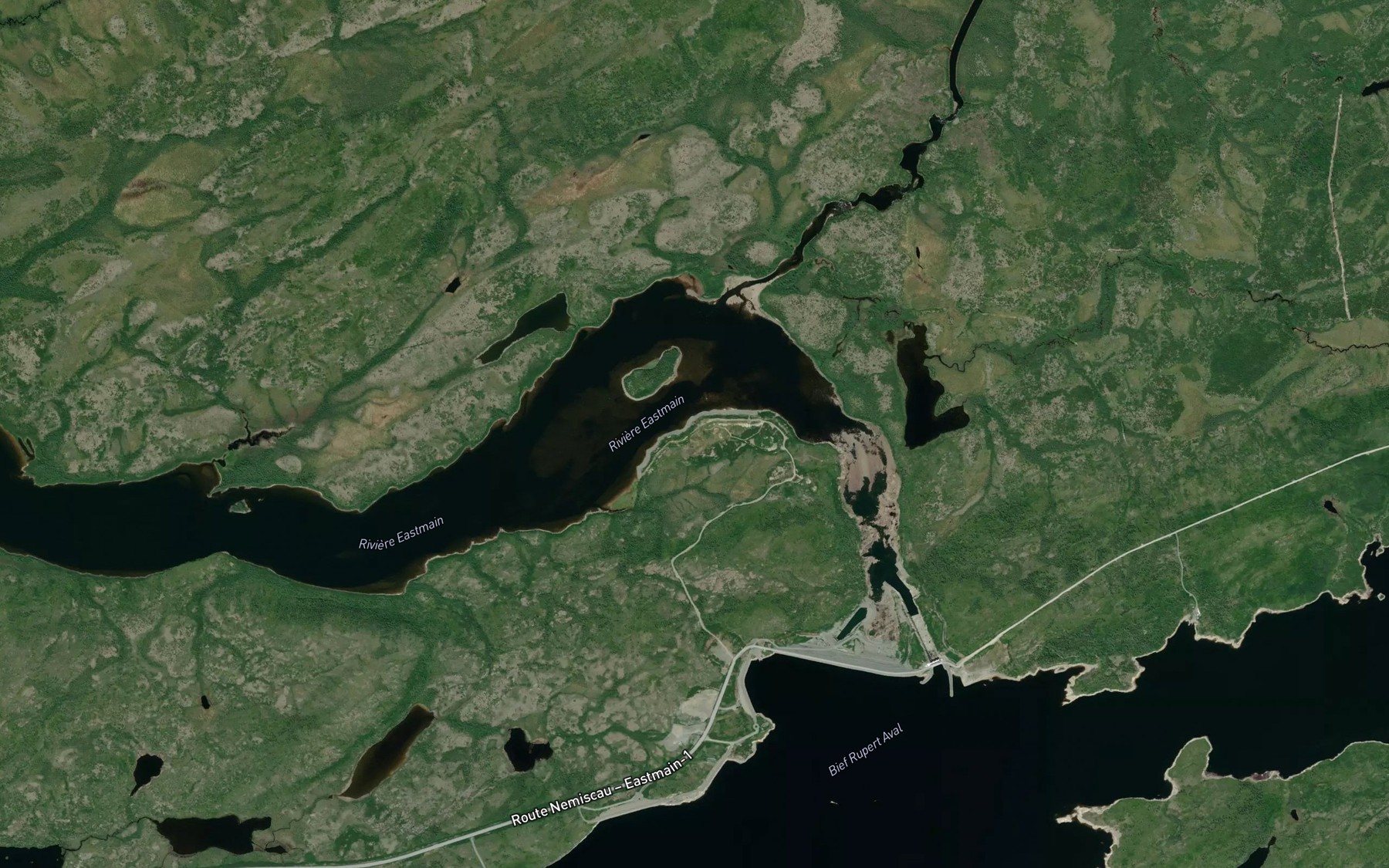 Satellite map of the Riviere a l'Eau Claire