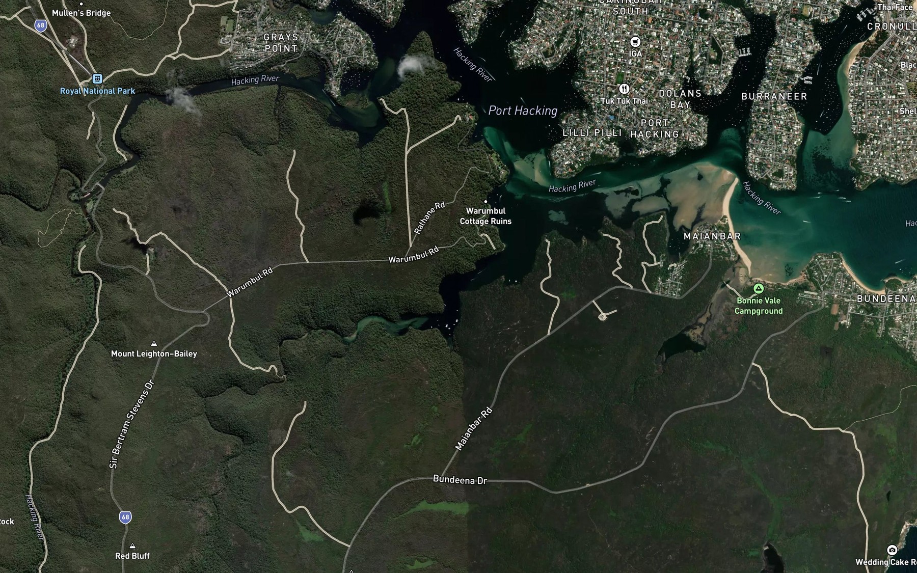 Satellite map of the Gooseberry Bay