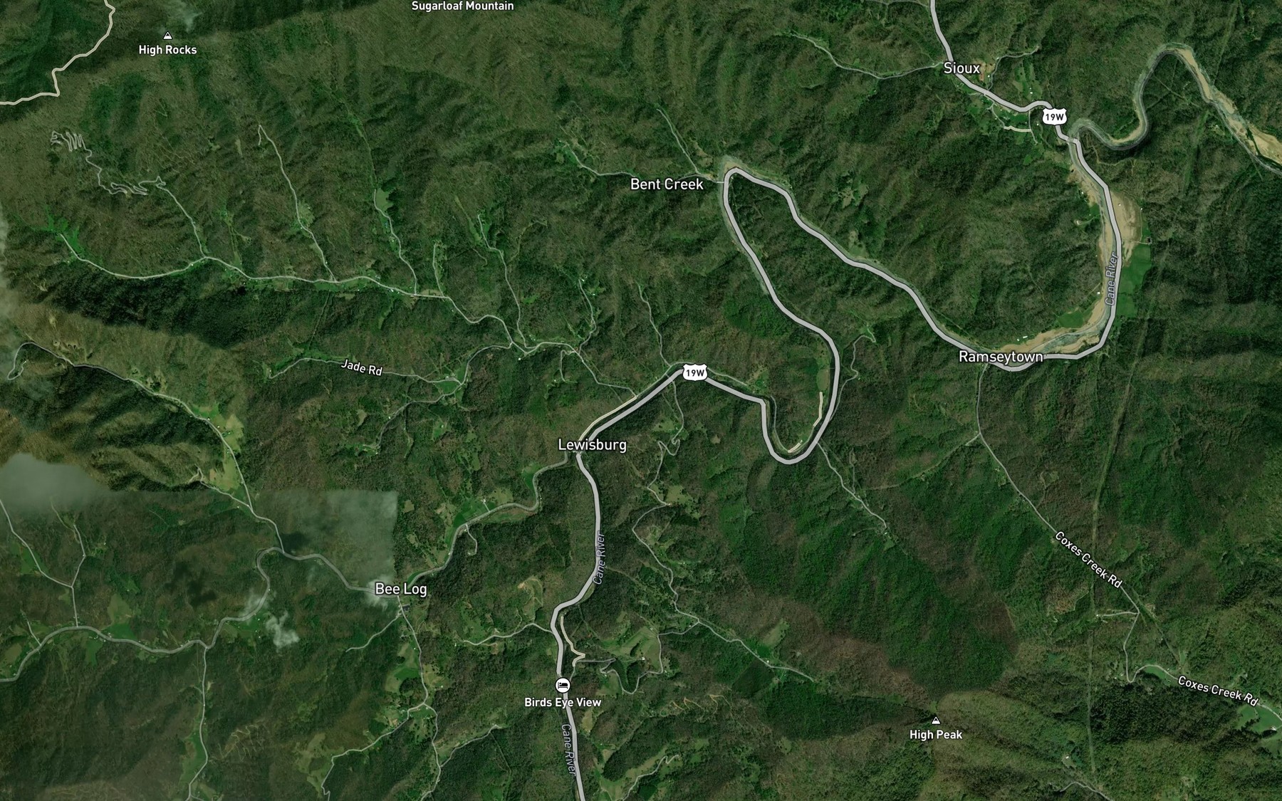 Satellite map of the Little Creek