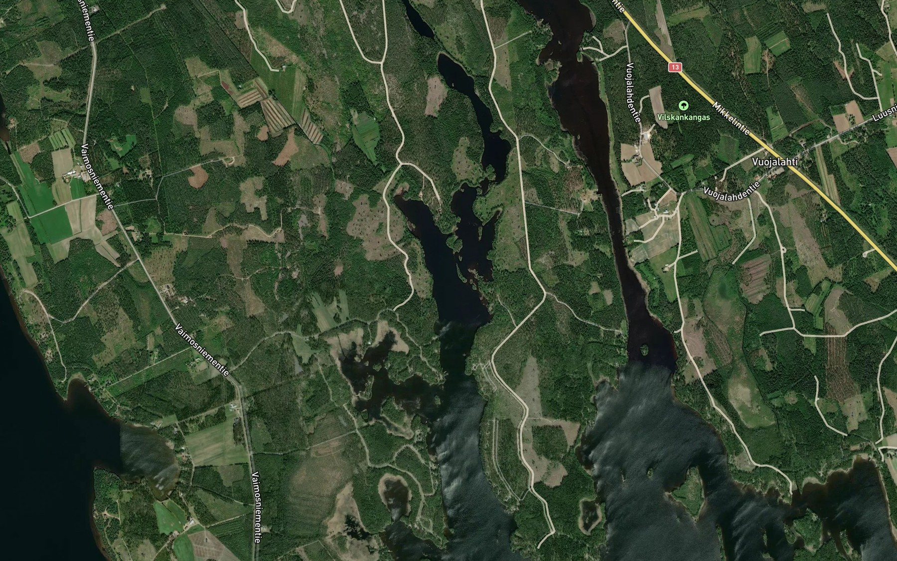 Satellite map of the Kinnassalmi