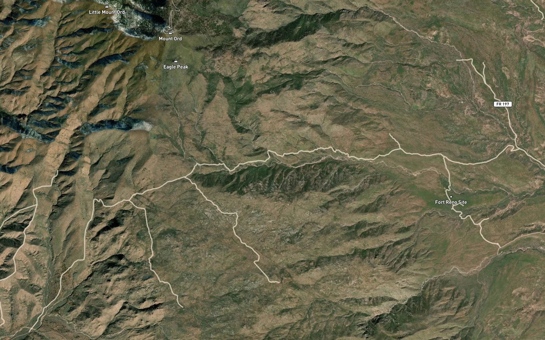 Satellite map of the Hyde Spring