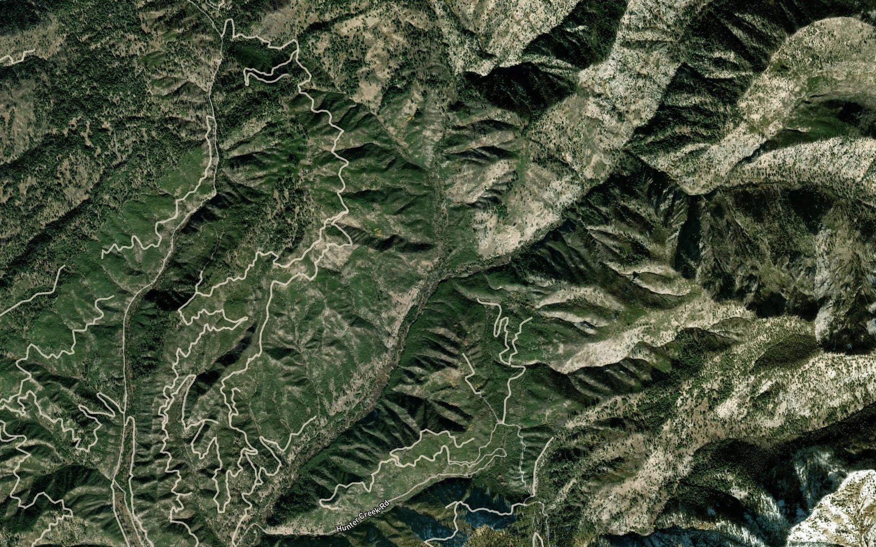 Satellite map of the Rockey Creek