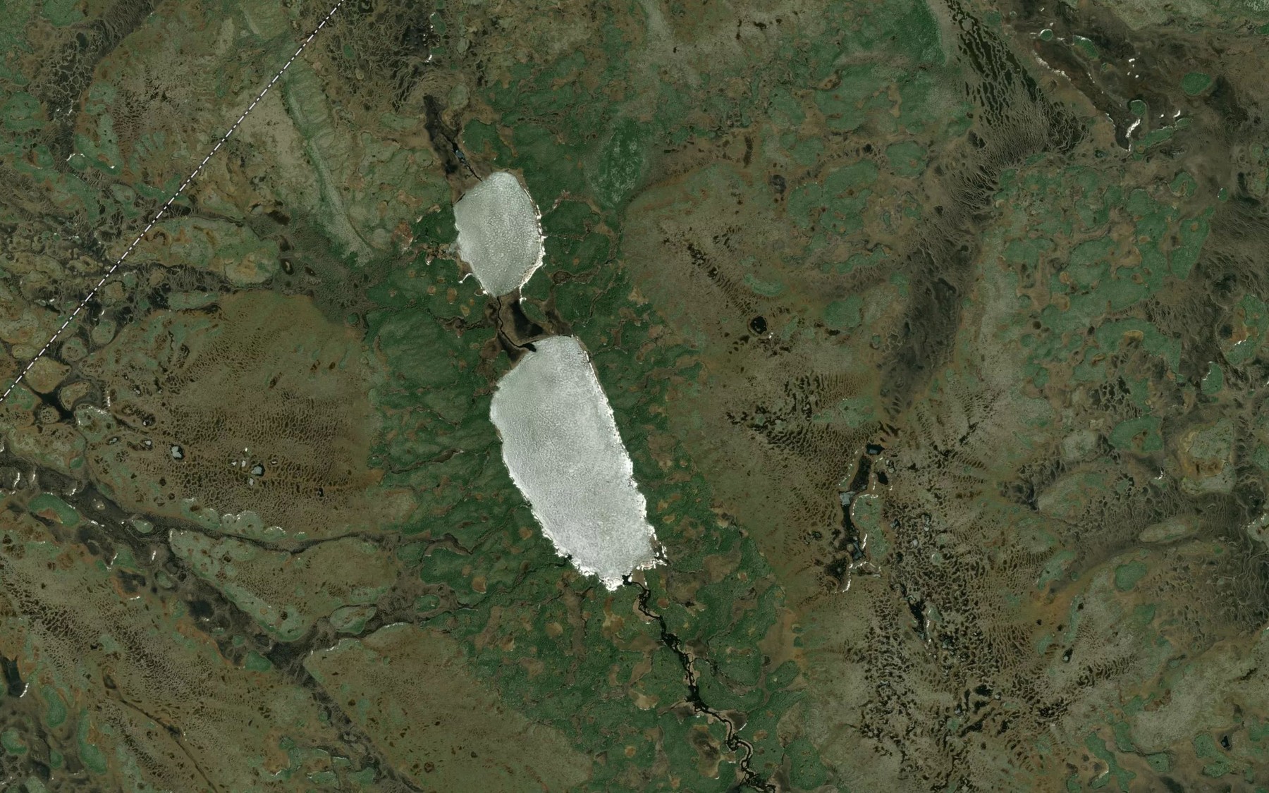 Satellite map of the Redhead Lakes