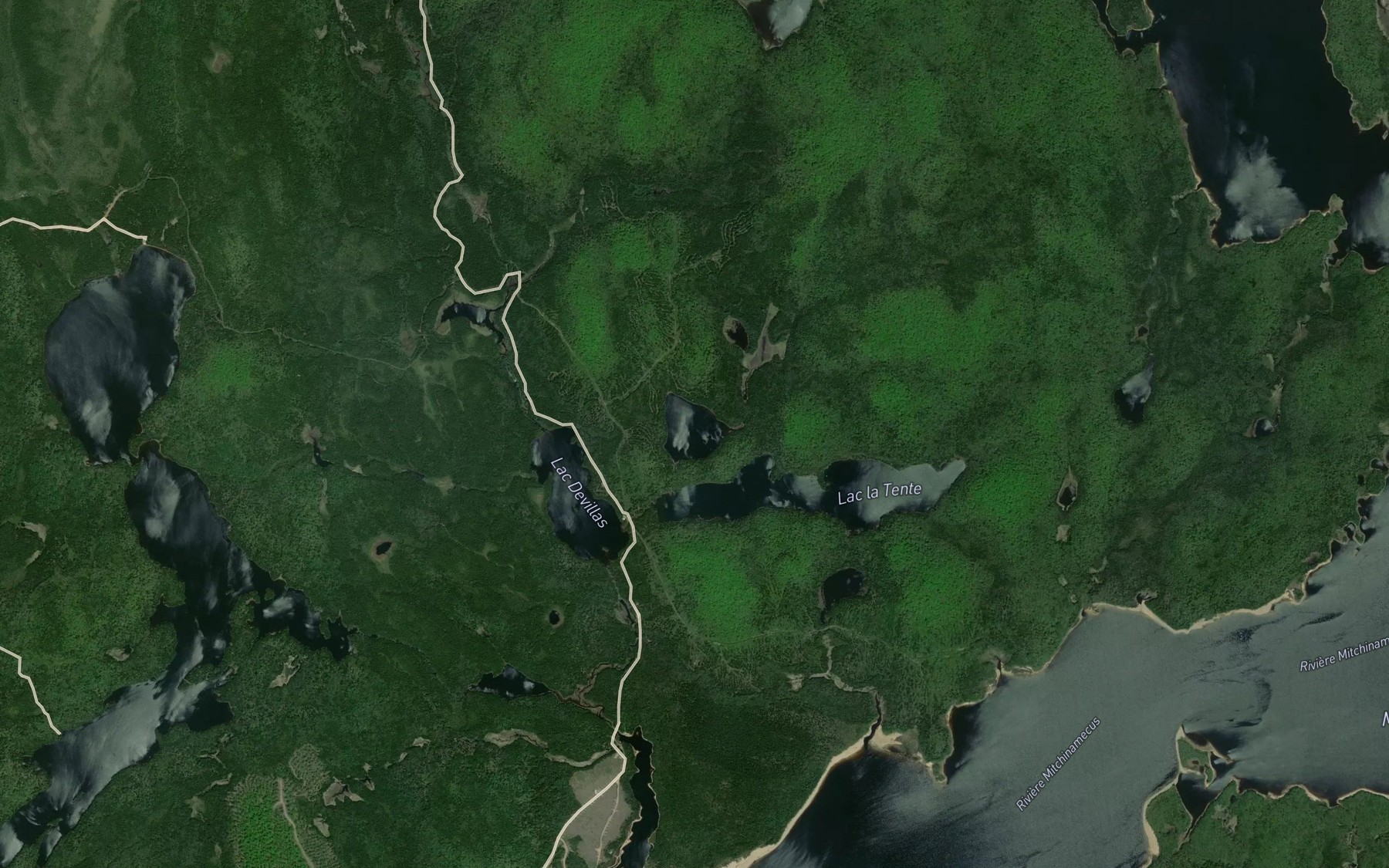 Satellite map of the Lac Jack
