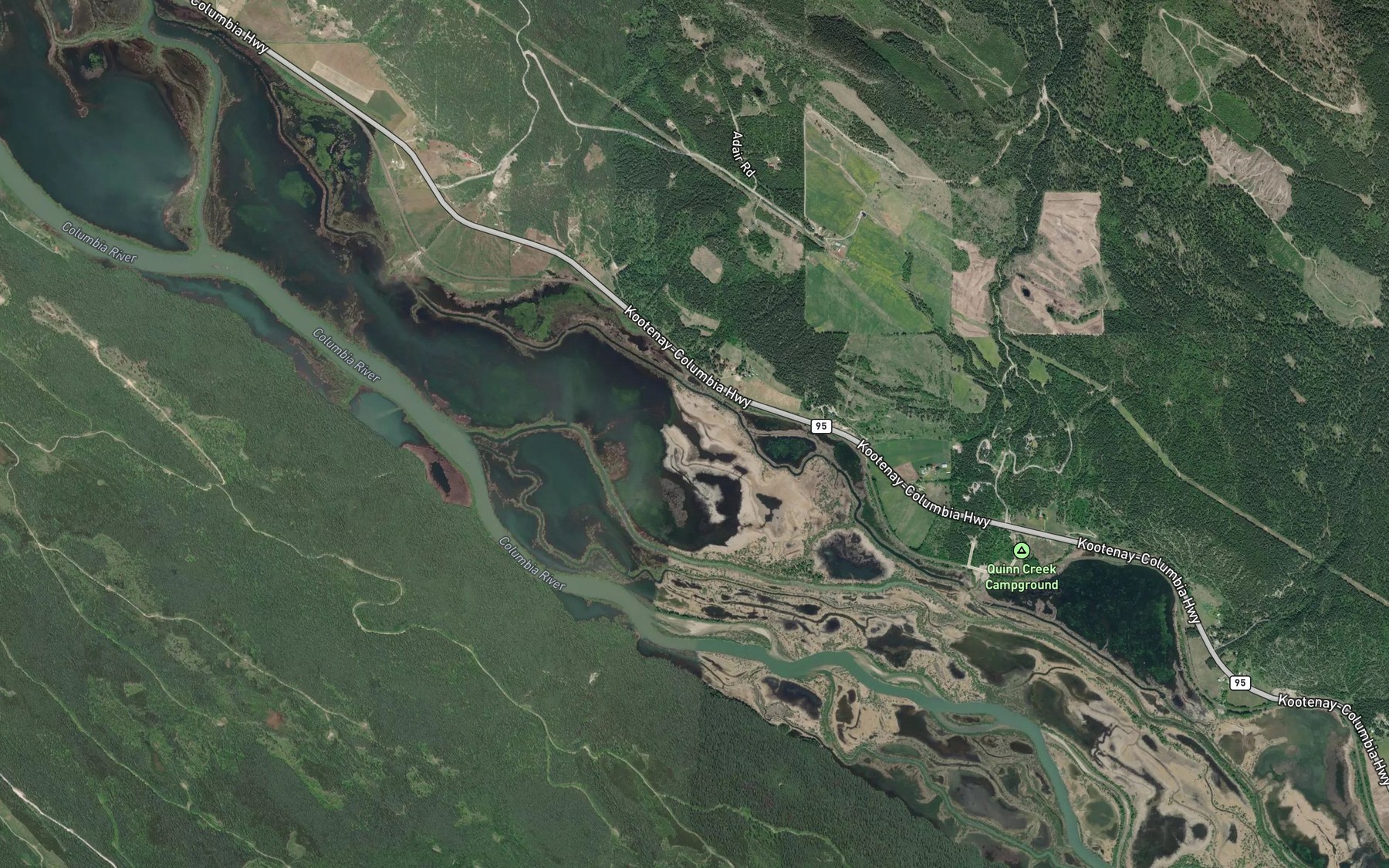 Satellite map of the Hogranch Channel