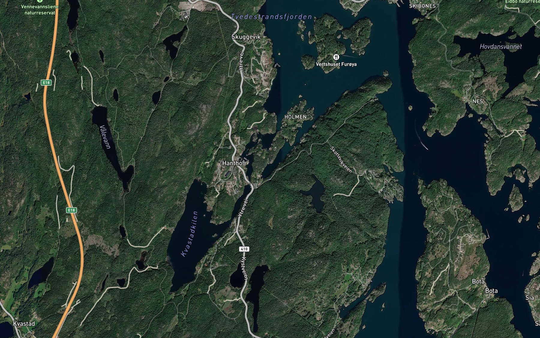 Satellite map of the Roskilen