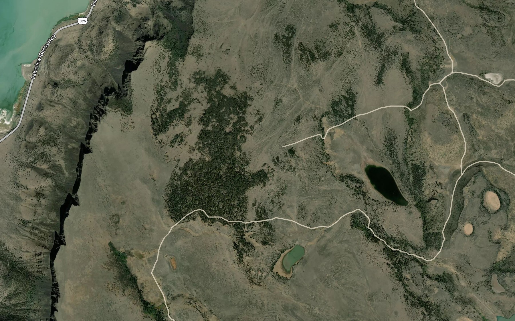 Satellite map of the Spawn Reservoir