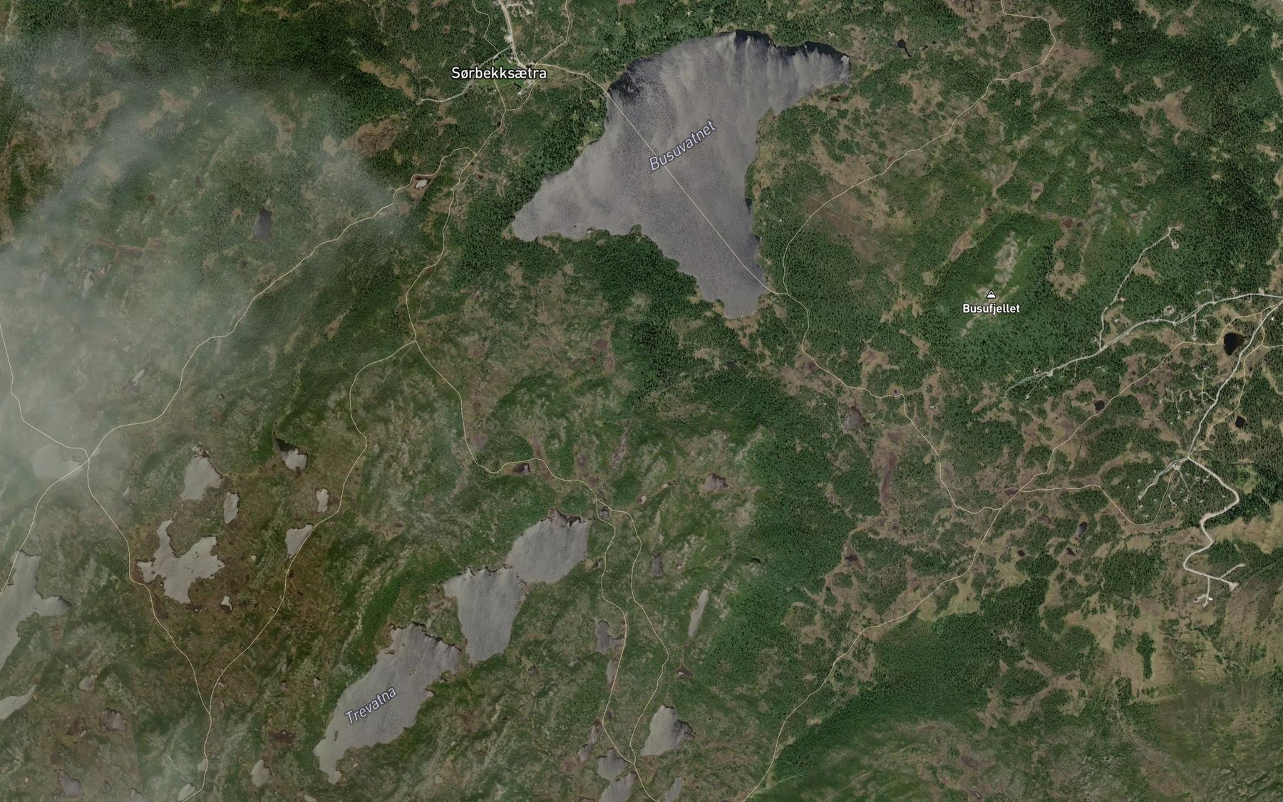Satellite map of the Trevassbekken