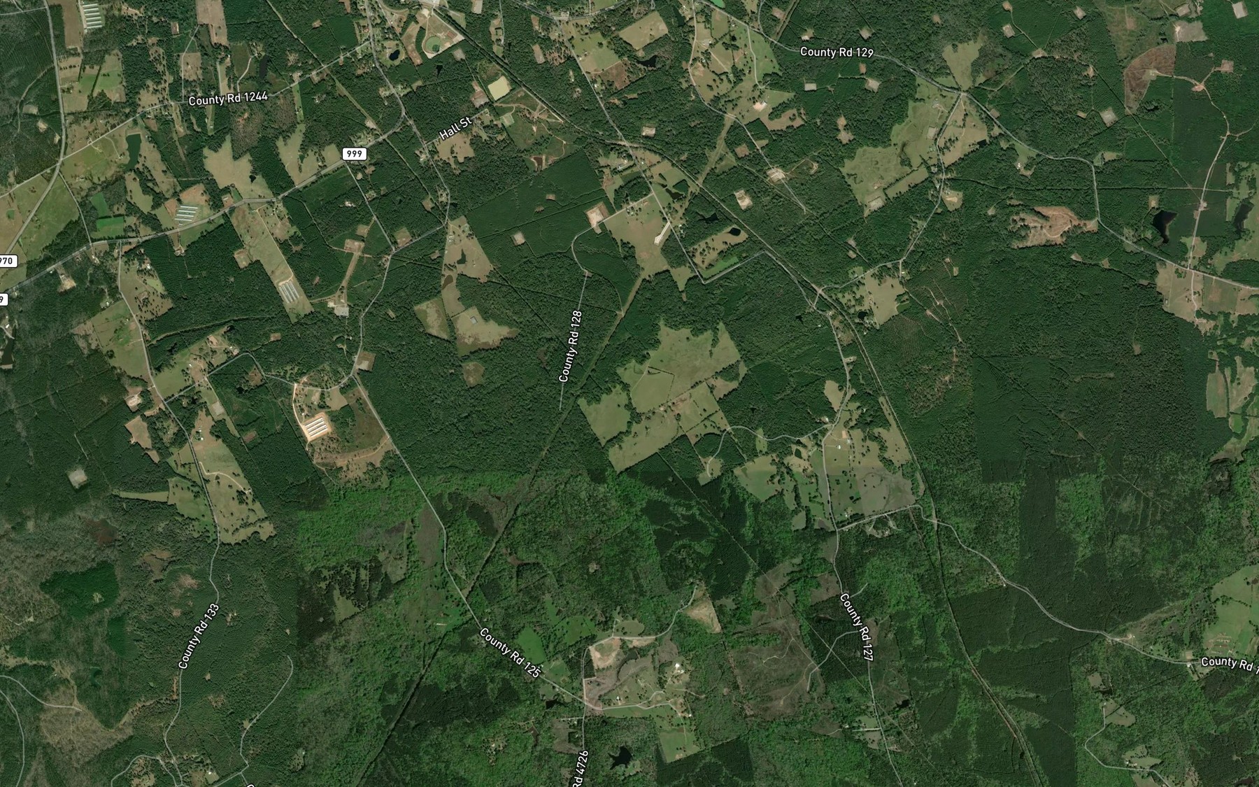 Satellite map of the Little Caney Creek