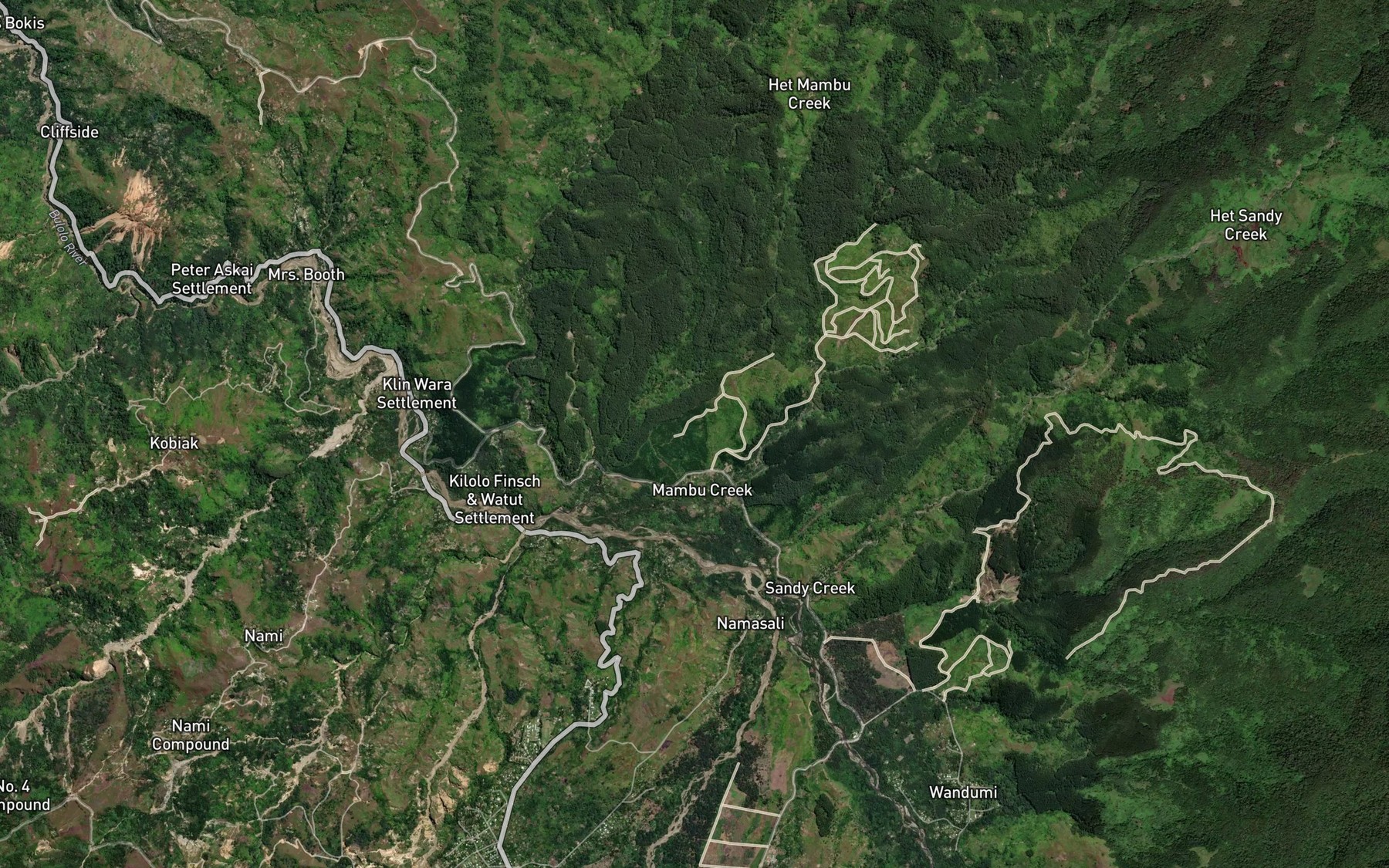 Satellite map of the Bamboo Creek