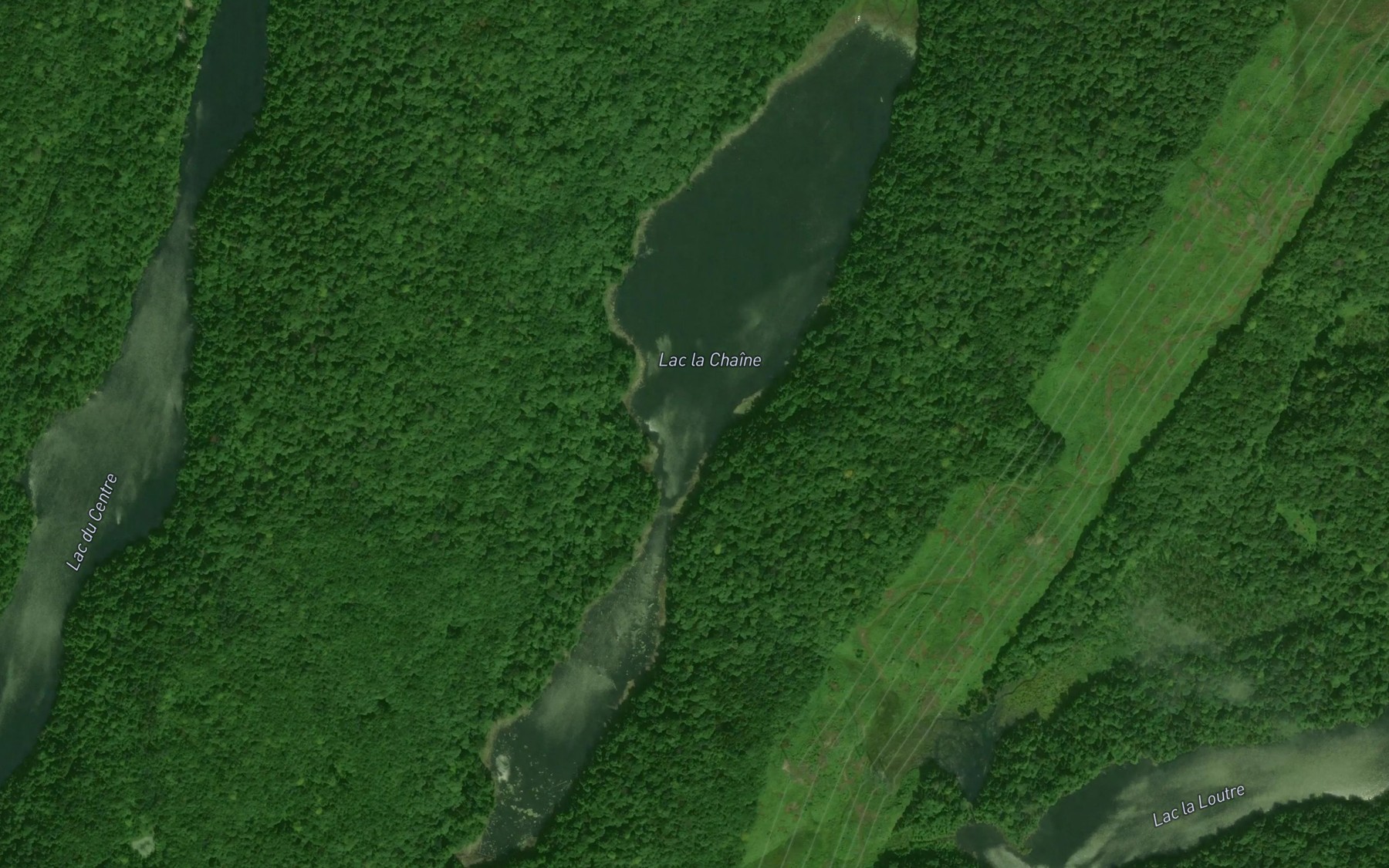 Satellite map of the Lac la Chaine