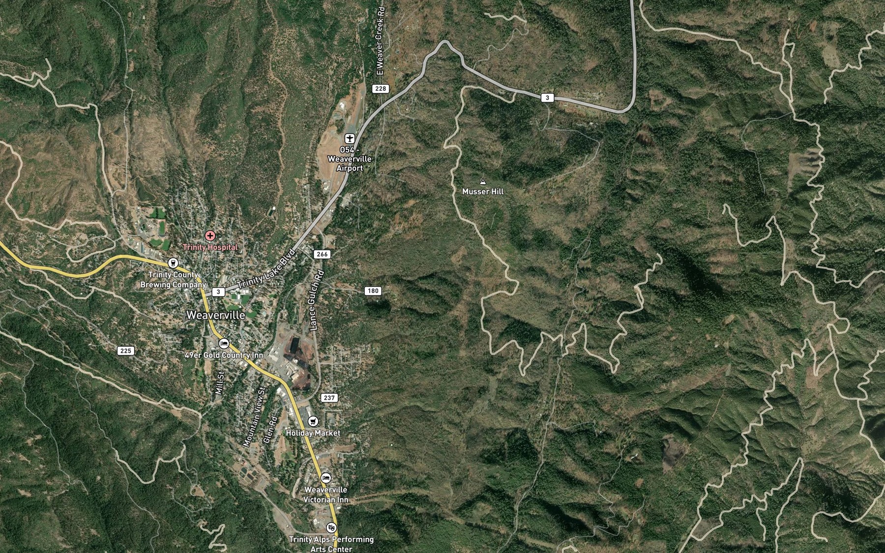 Satellite map of the Shasta Spring