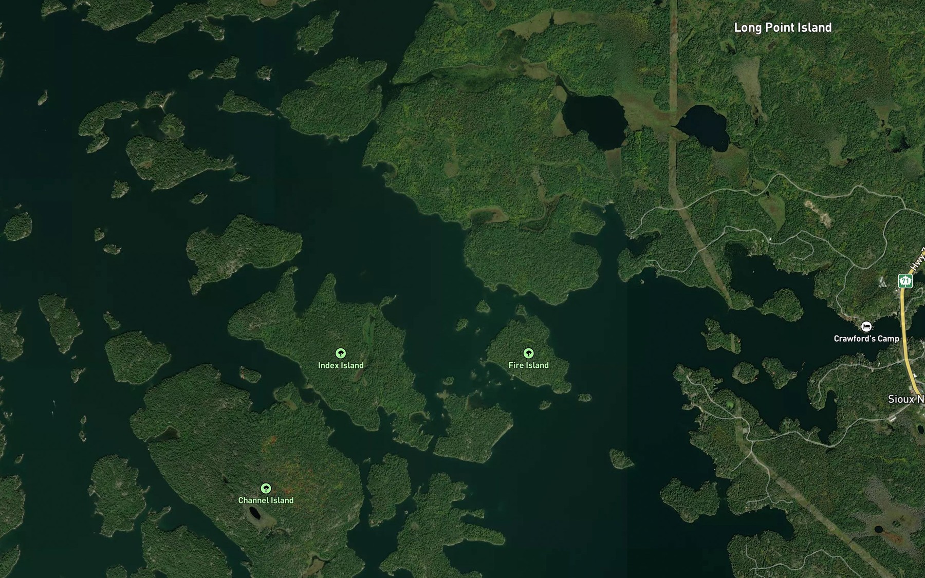 Satellite map of the Fire Island Narrows