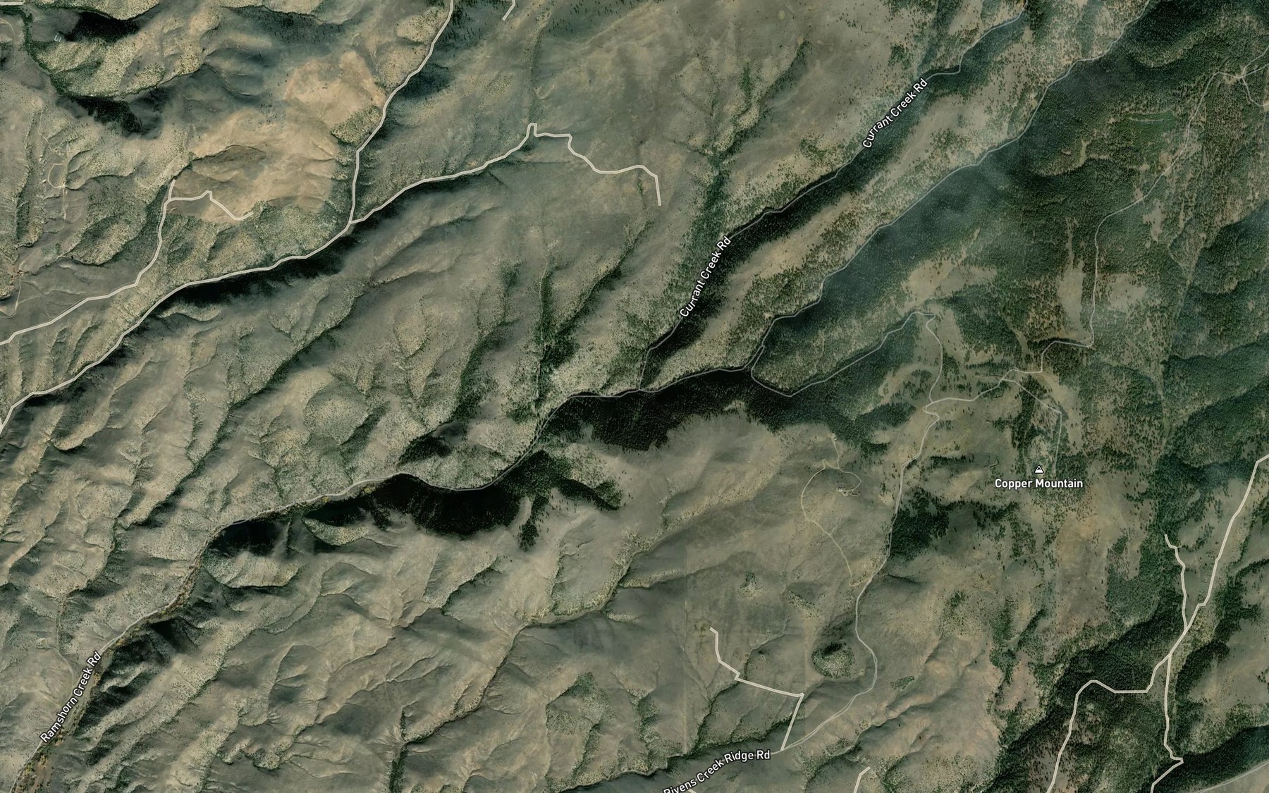Satellite map of the Currant Creek
