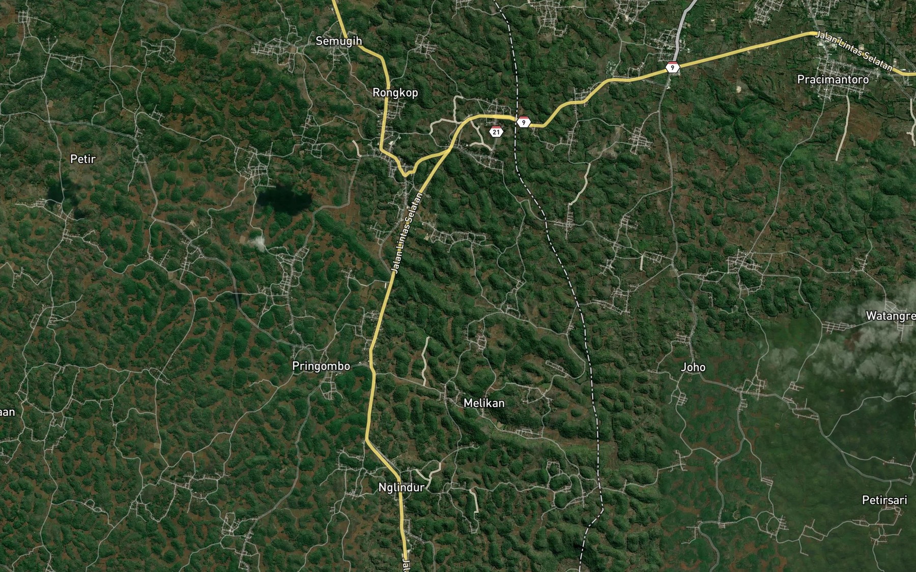 Satellite map of the Telaga Cabihan