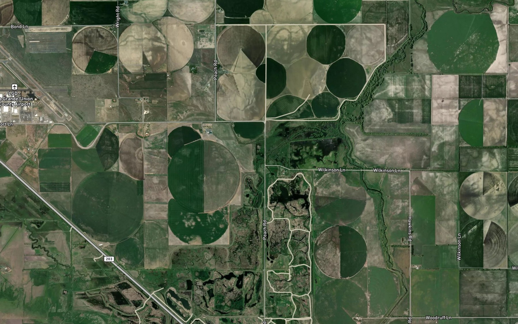 Satellite map of the Gekeler Slough
