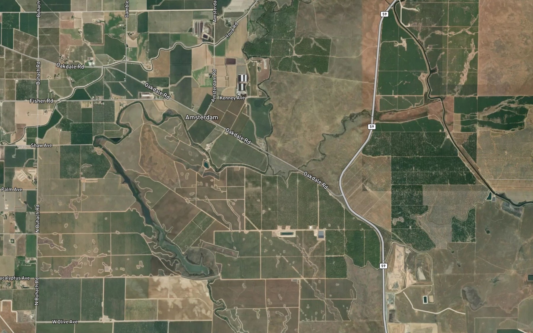 Satellite map of the Edendale Creek