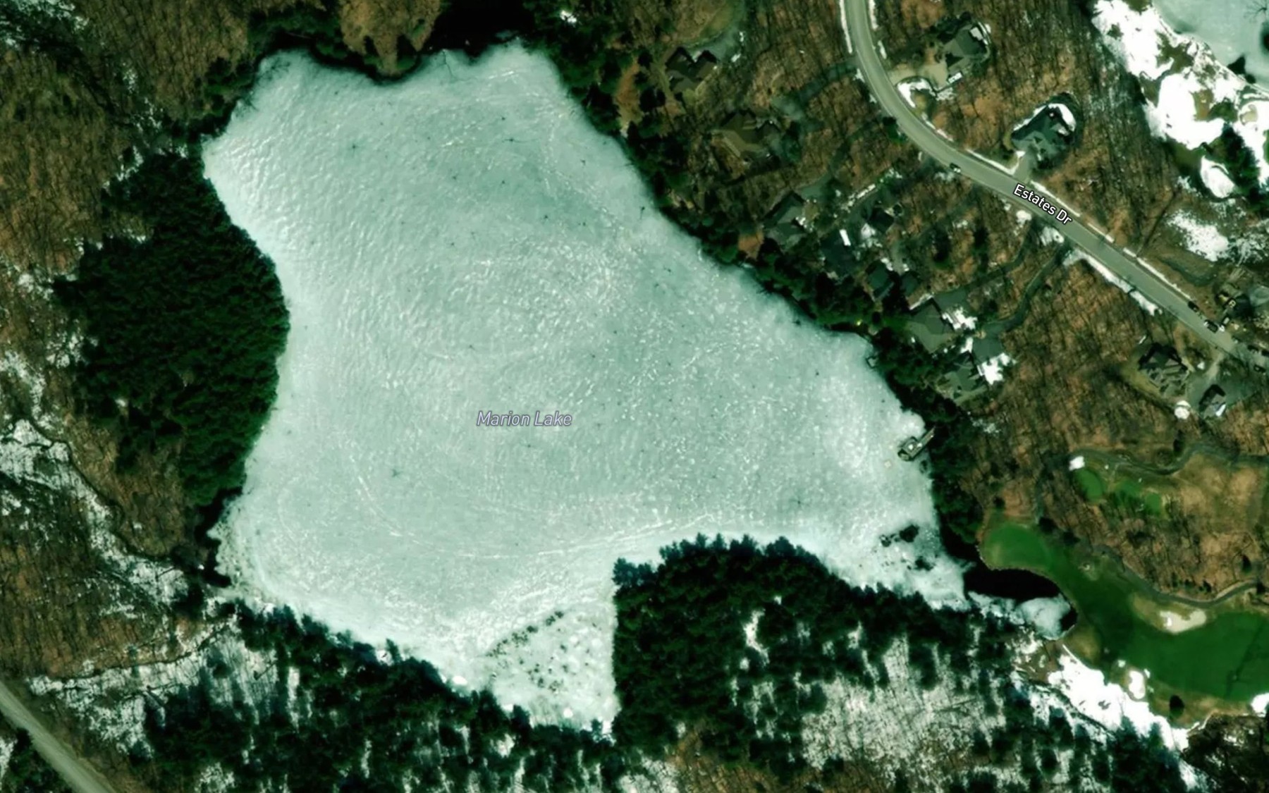 Satellite map of the Marion Lake