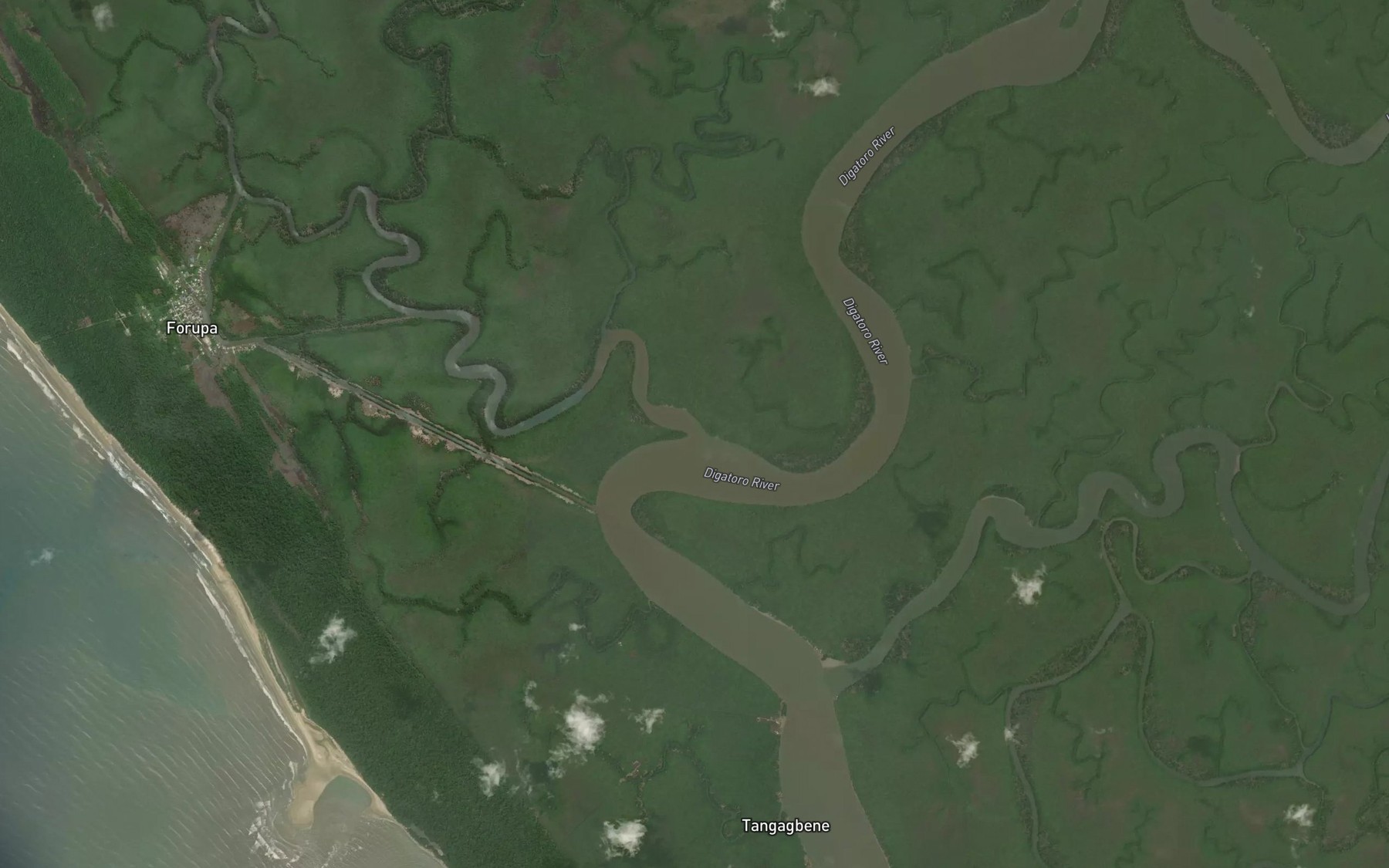 Satellite map of the Sonomadingbene Creek