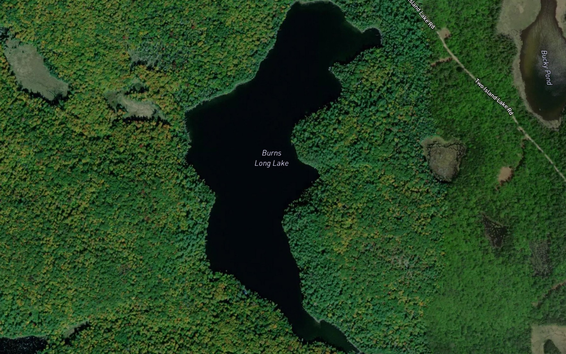 Satellite map of the Burns Long Lake