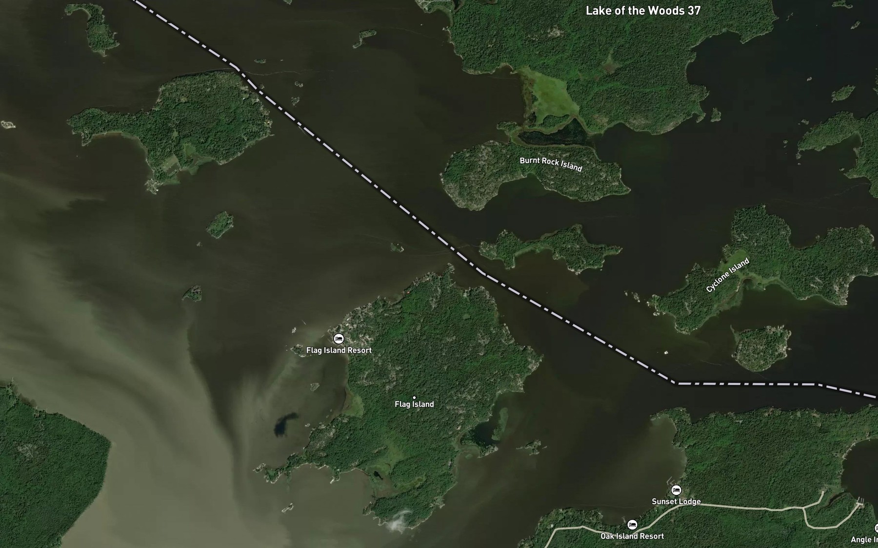 Satellite map of the Flag Island Reef