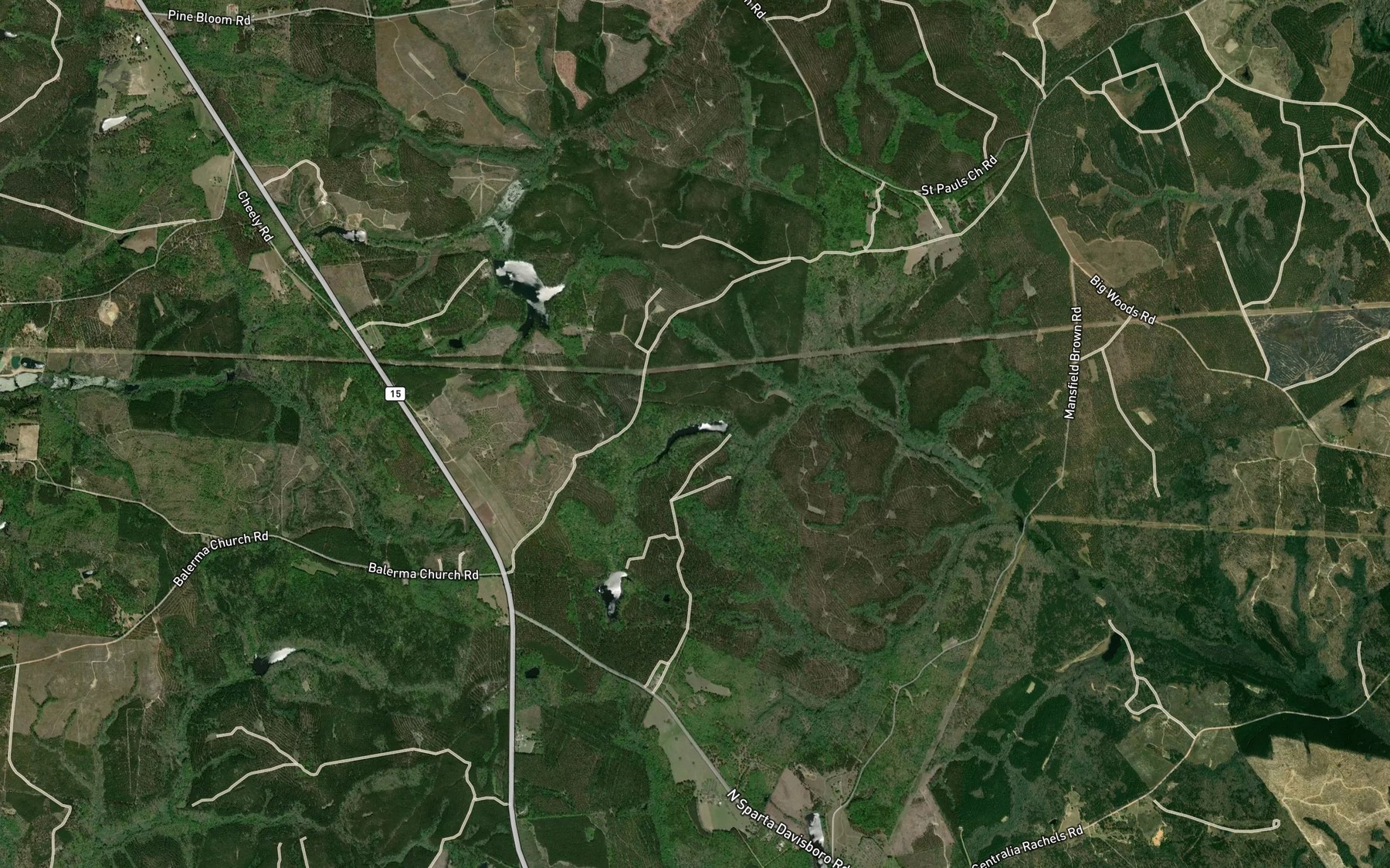 Satellite map of the Adams Pond North
