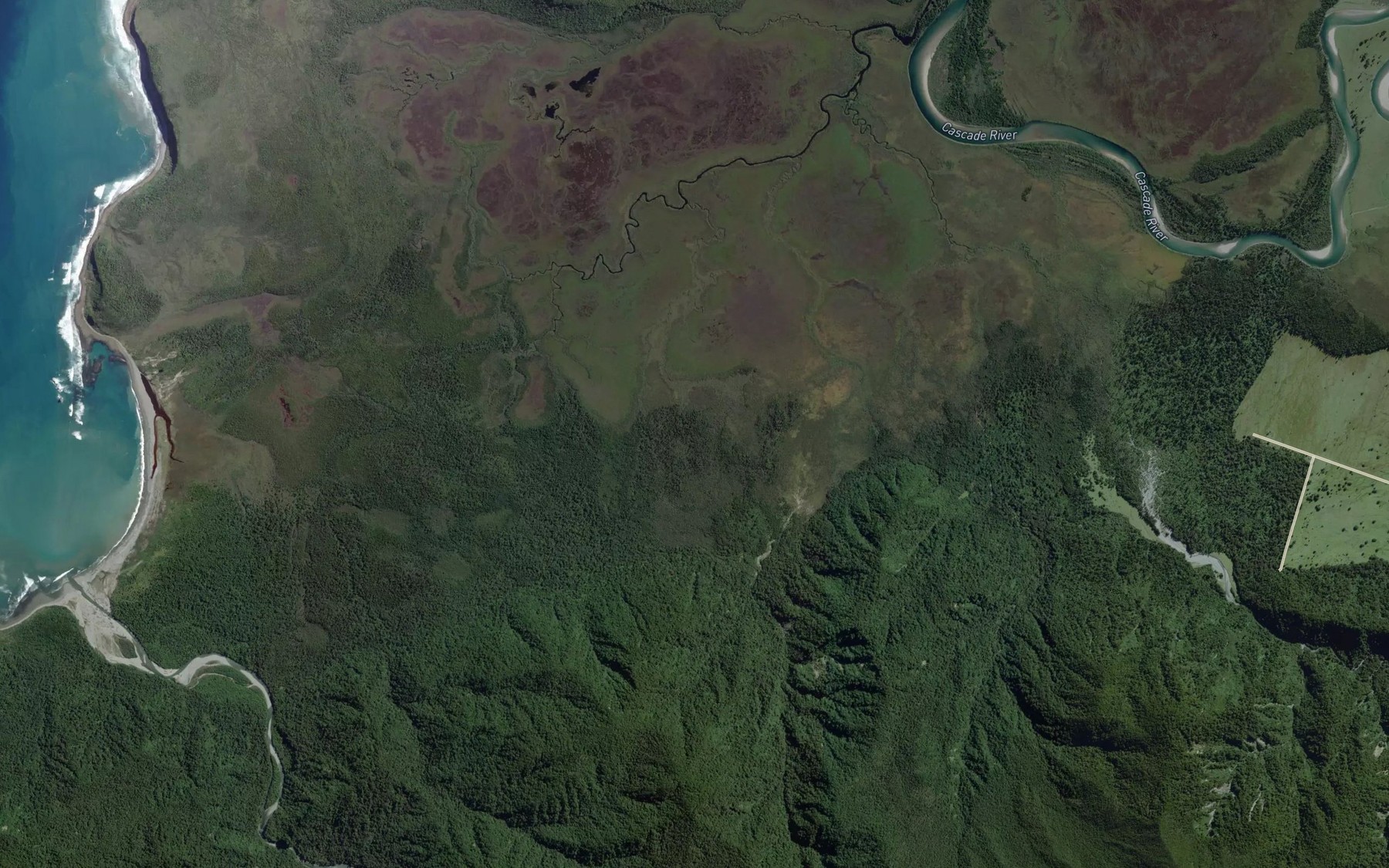 Satellite map of the Robinson Creek
